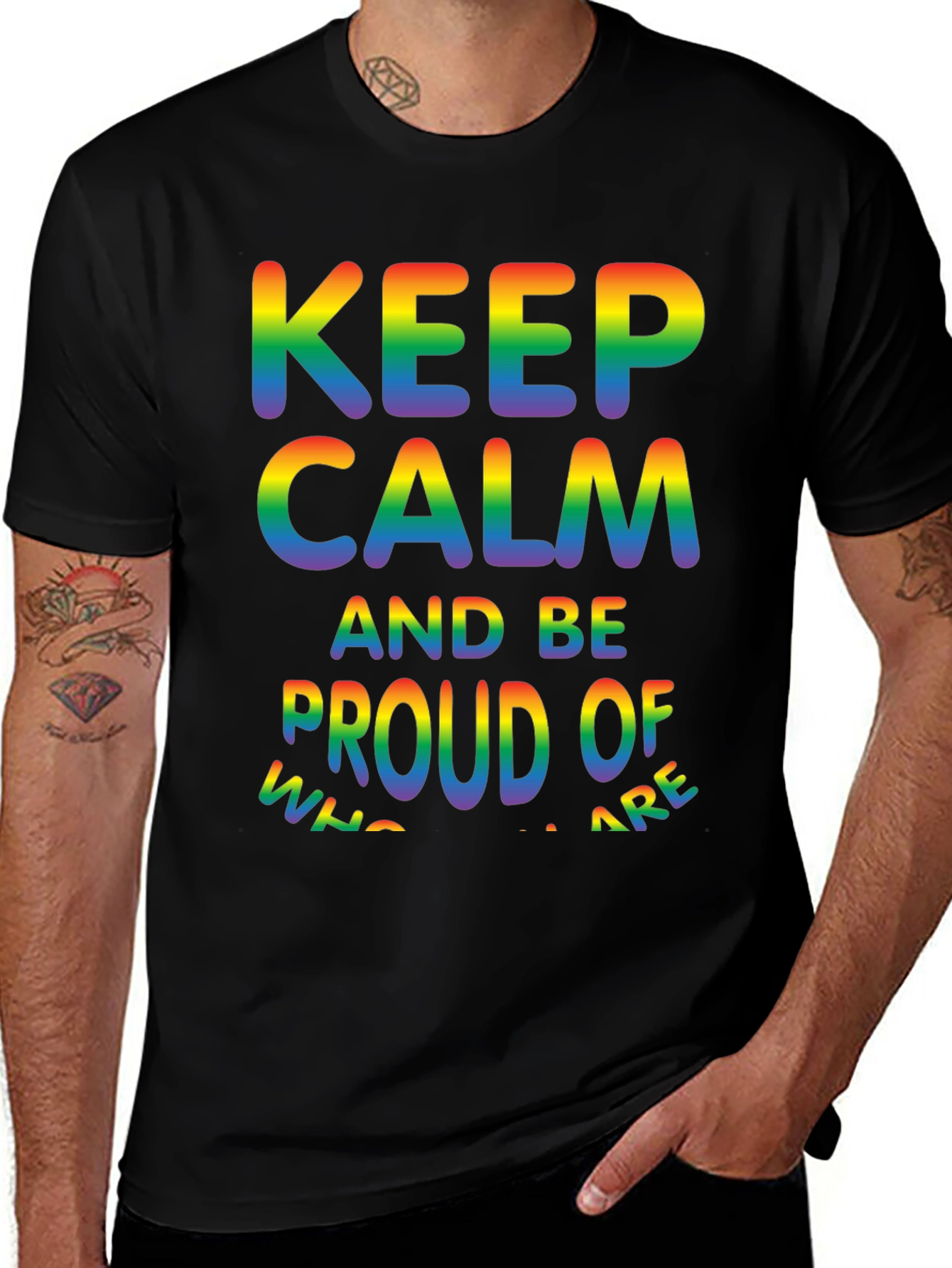 Keep Calm & Be Proud LGBTQ+ Pride T-Shirt