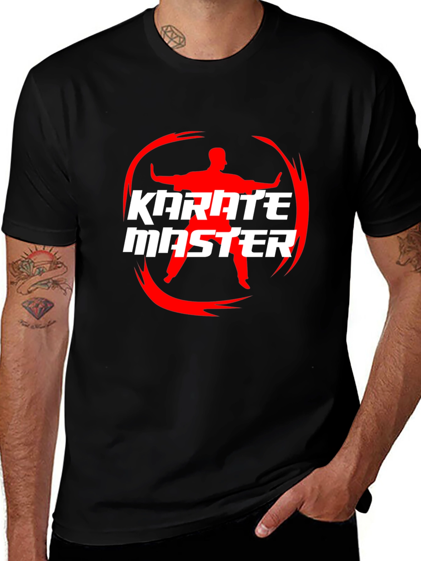 Variant 11 of Karate Master Graphic Tee - Black