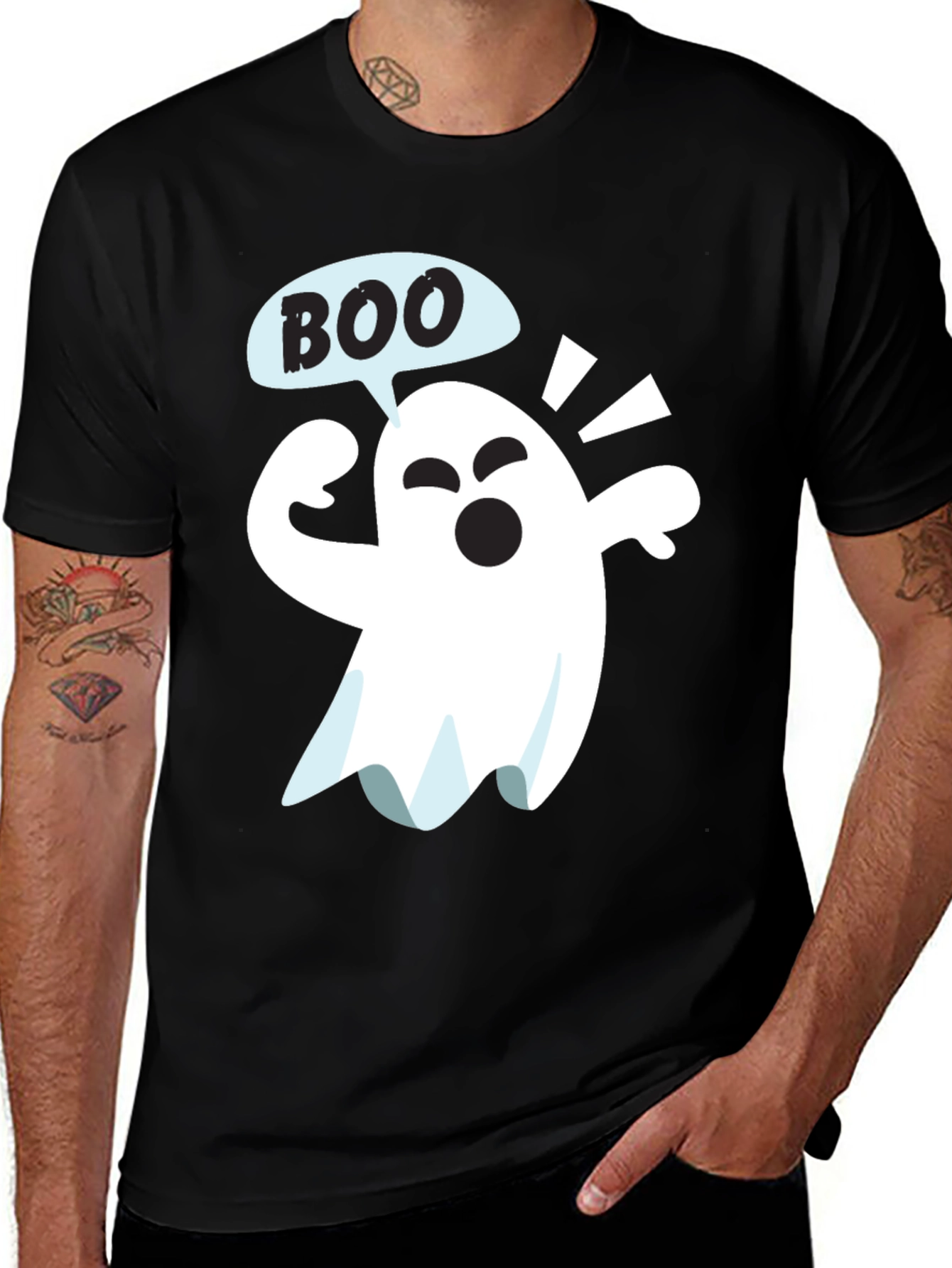 Variant 19 of Boo Ghost Graphic Tee - Halloween Fun!