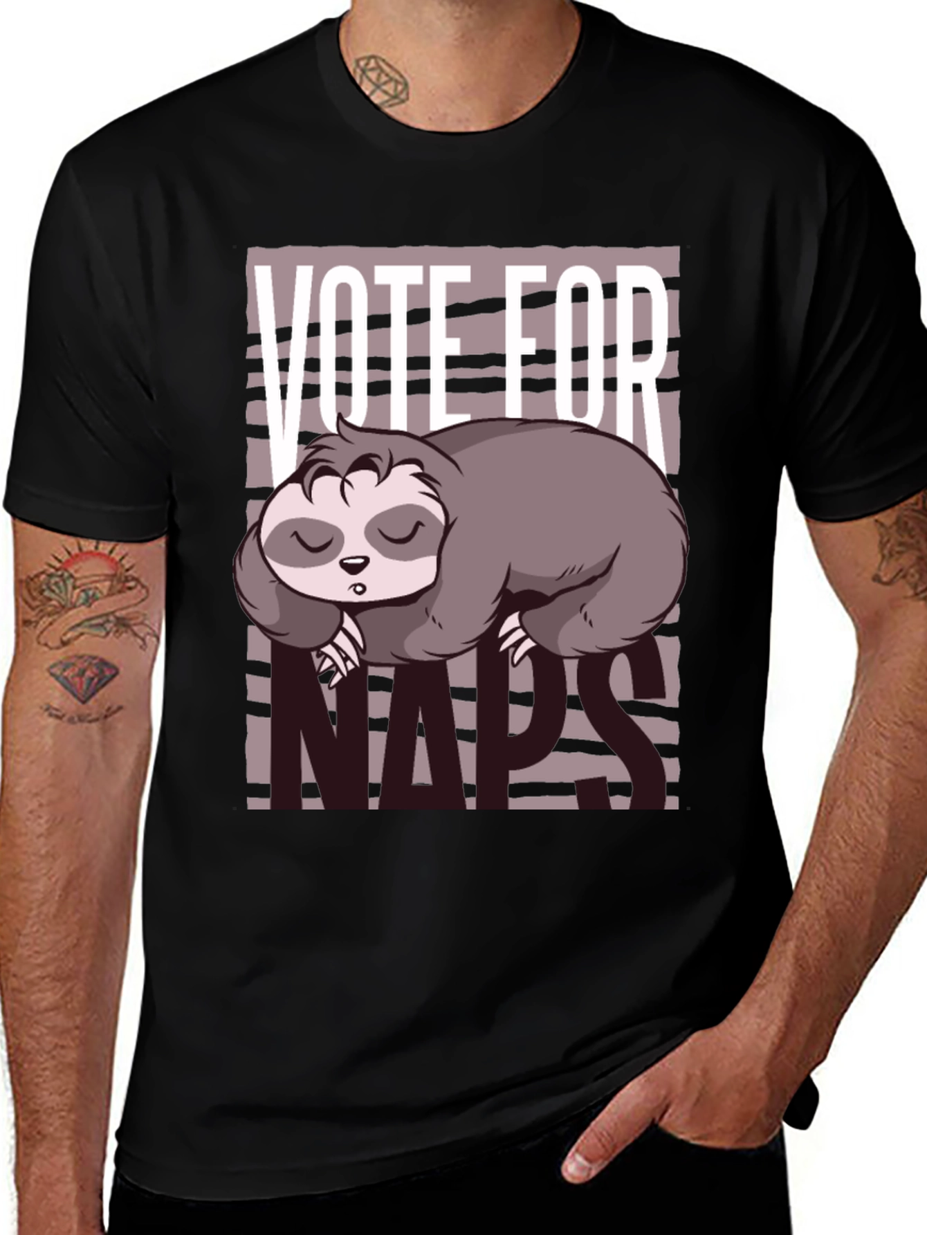 Variant 22 of Vote for Naps Sloth Graphic Tee