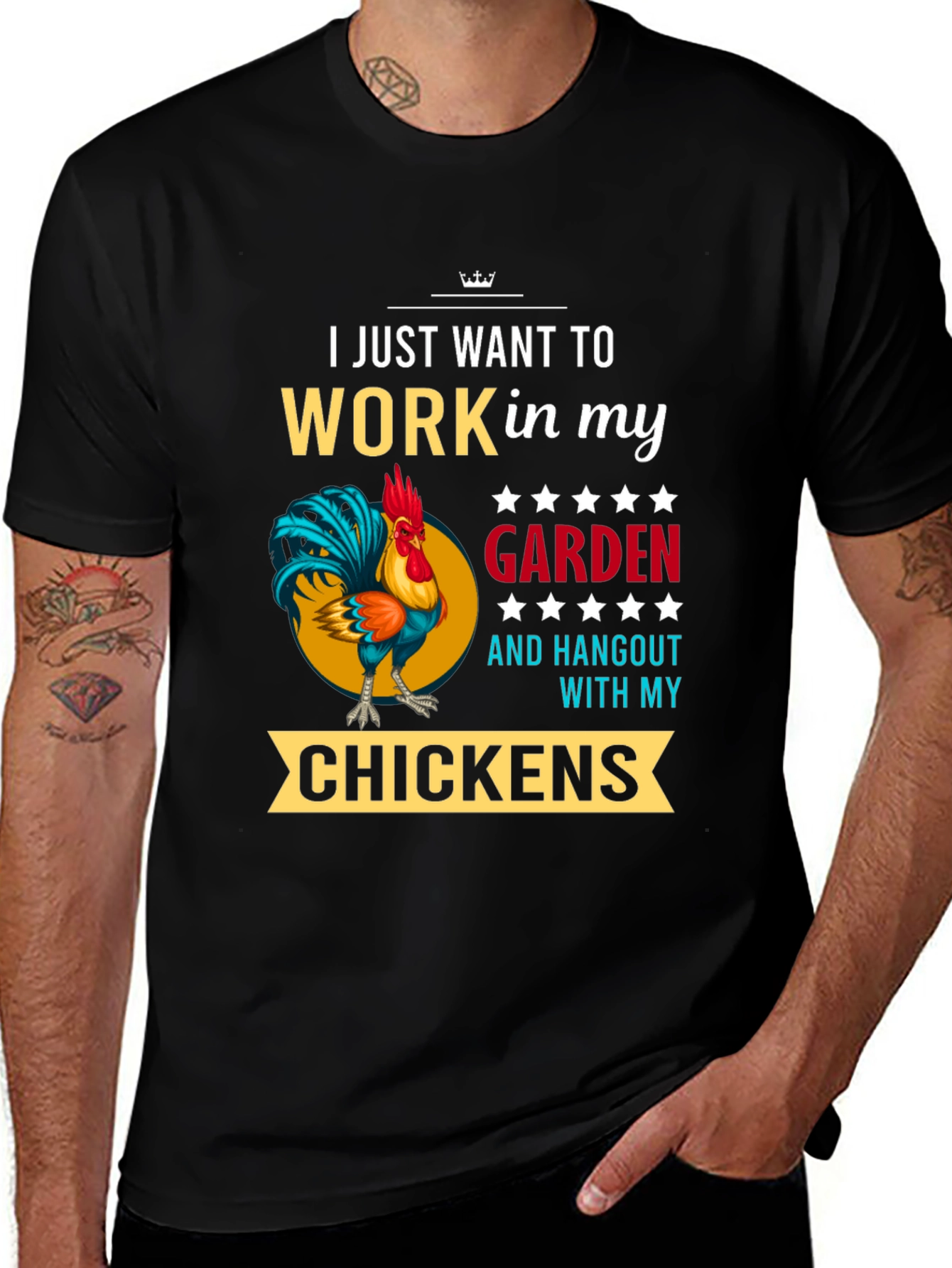 Variant 25 of Gardening Chicken T-Shirt - Work in My Garden