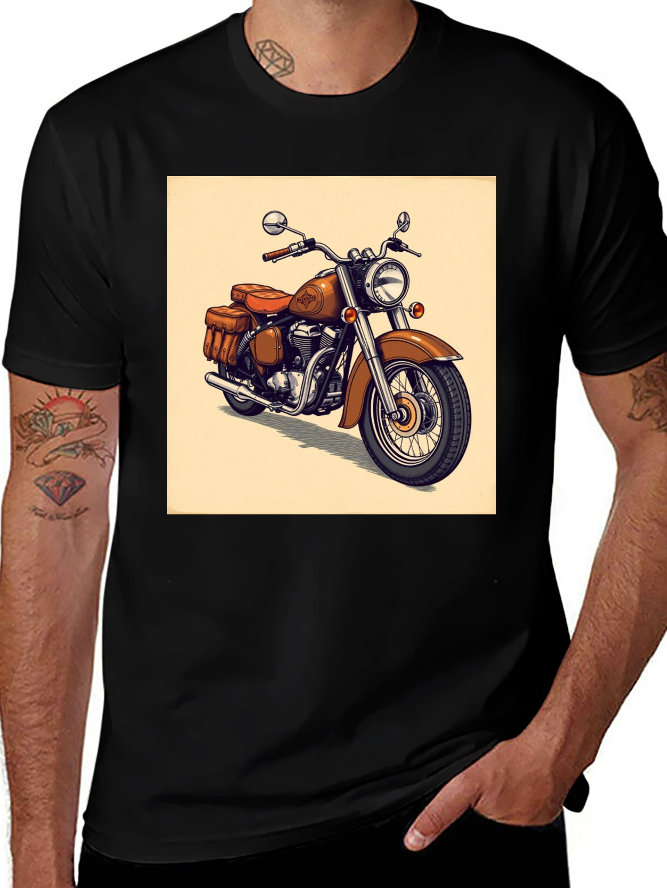 Variant 17 of Vintage Motorcycle Graphic Tee - Black