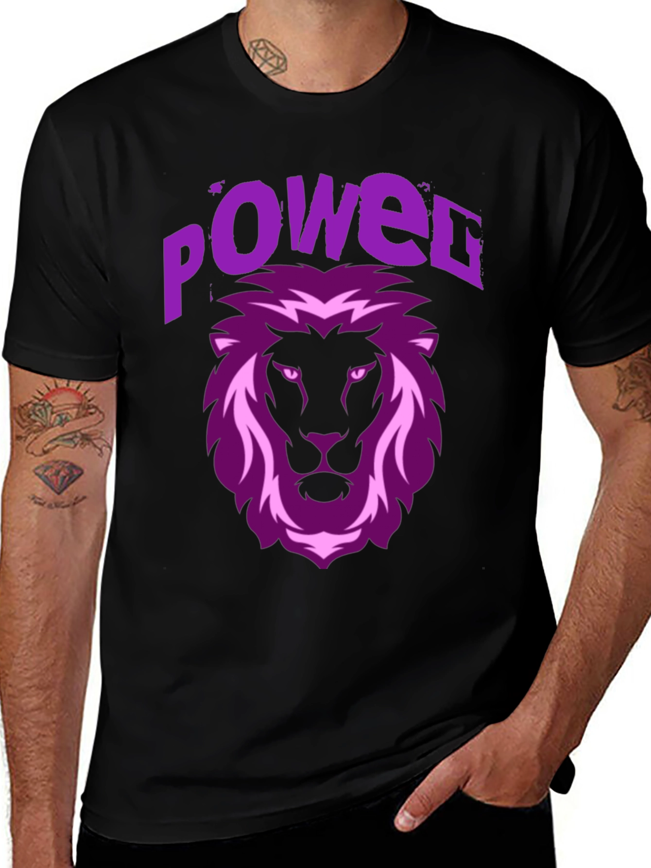 Variant 30 of Power Lion Graphic Tee - Black