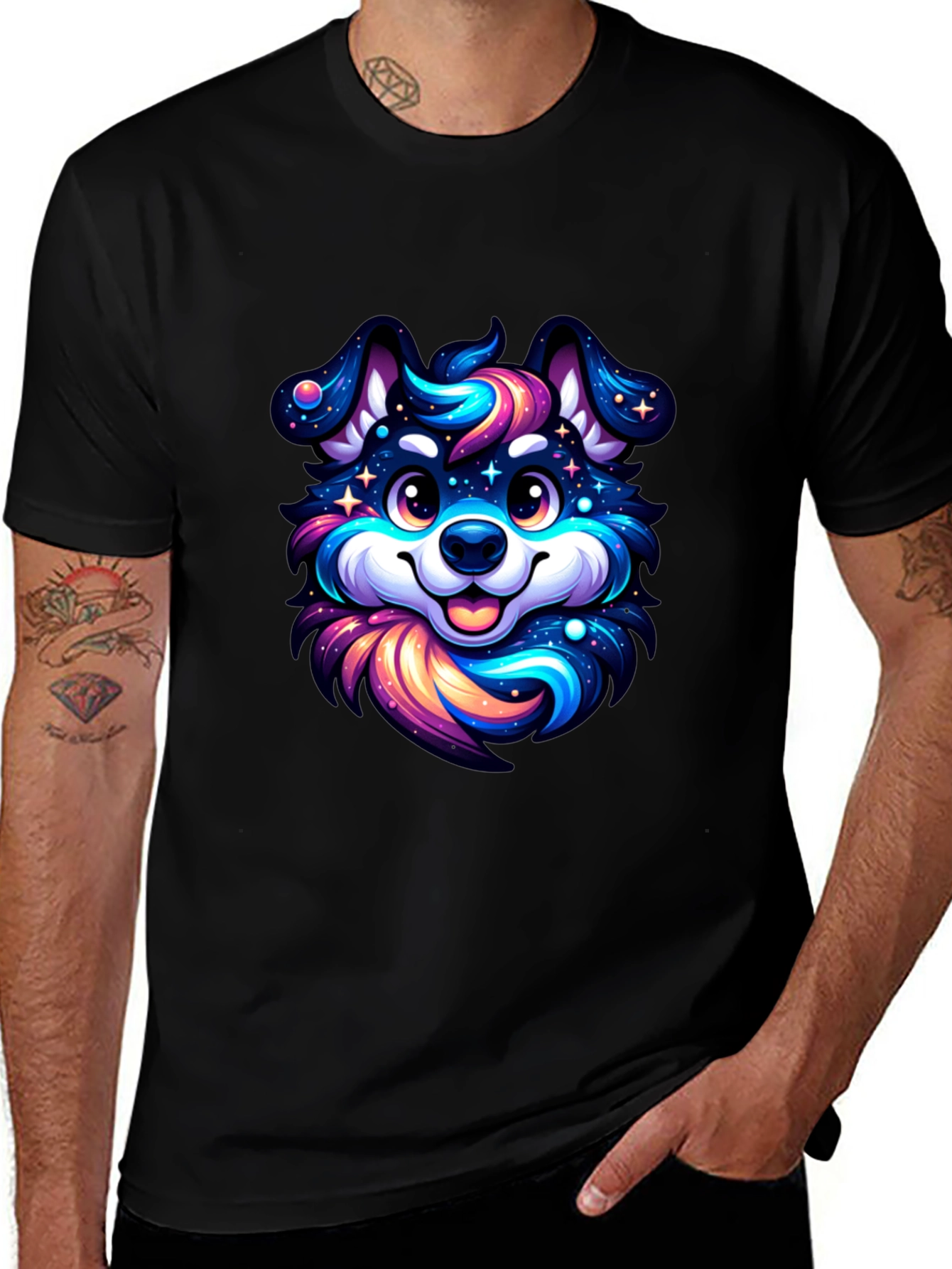 Variant 9 of Cosmic Pup T-Shirt - Galaxy Dog Design