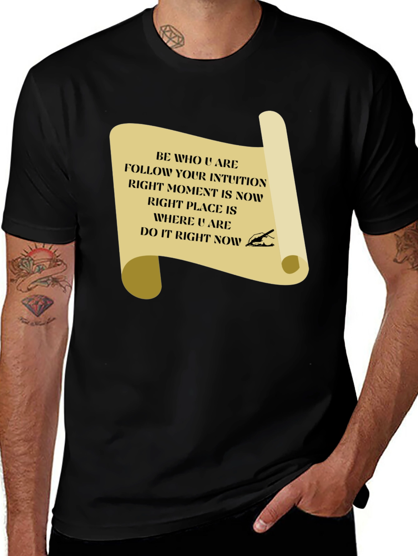 Variant 11 of Motivational Scroll T-Shirt: Be Who You Are