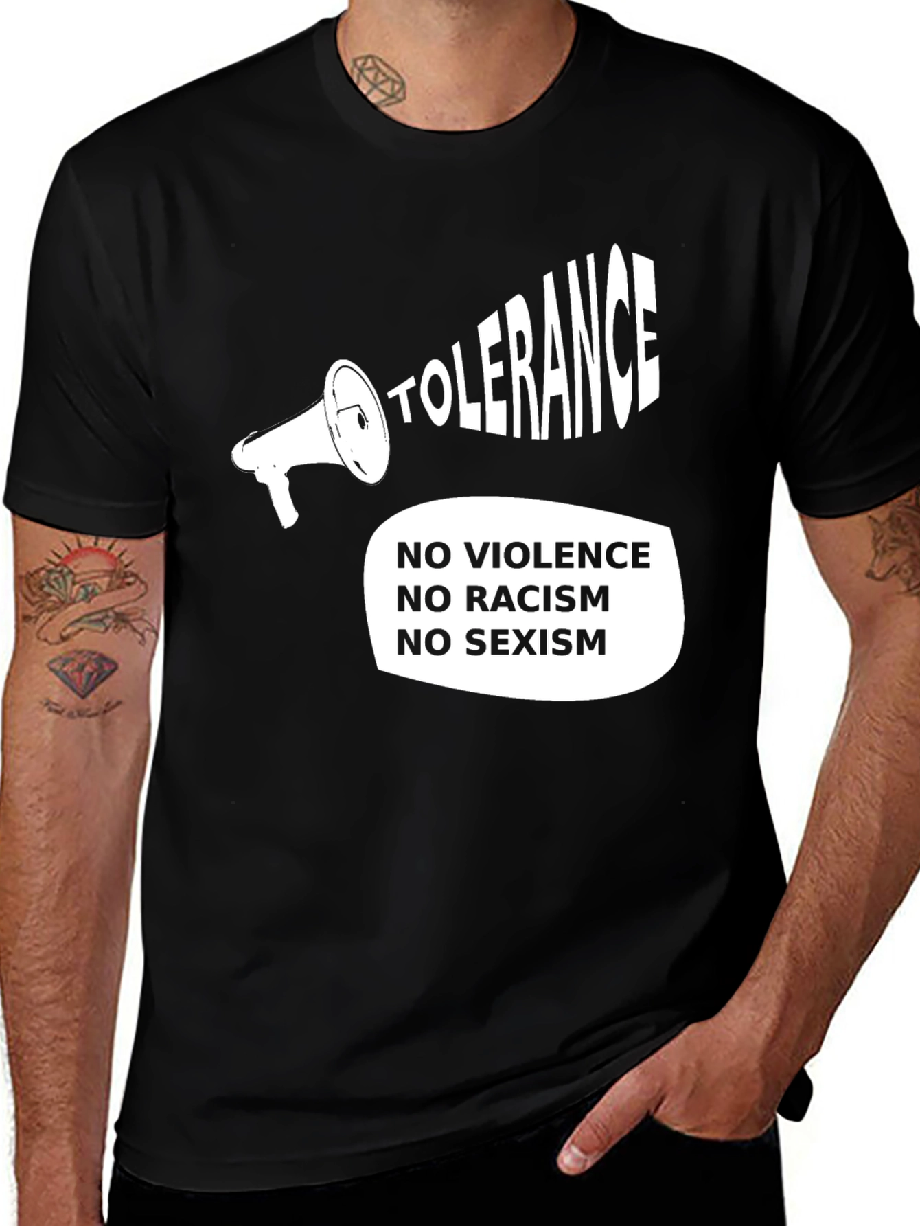 Variant 10 of Tolerance Tee - No Violence, Racism, Sexism