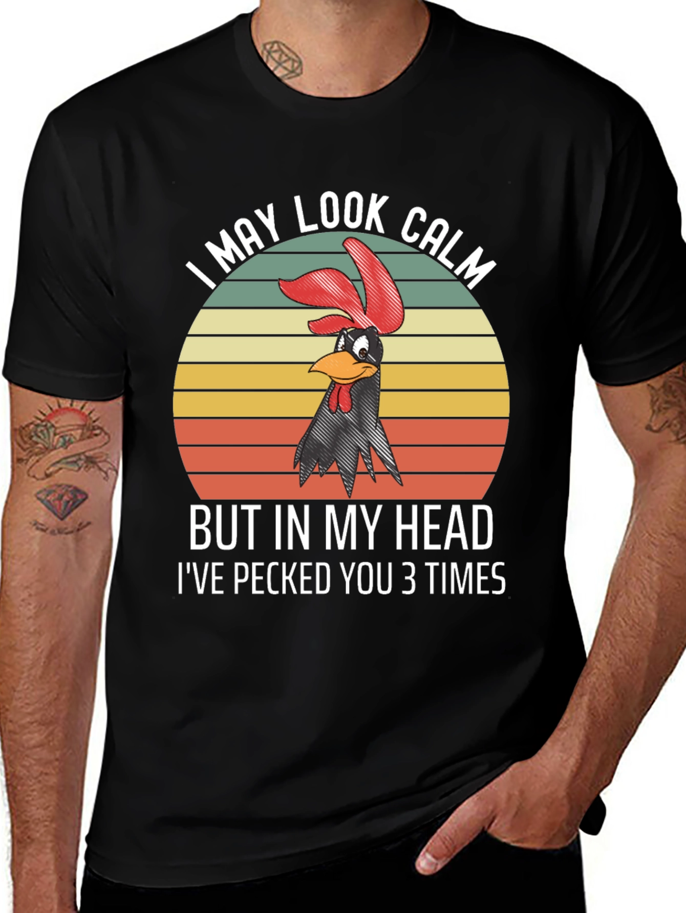 Variant 9 of I May Look Calm Chicken Graphic Tee
