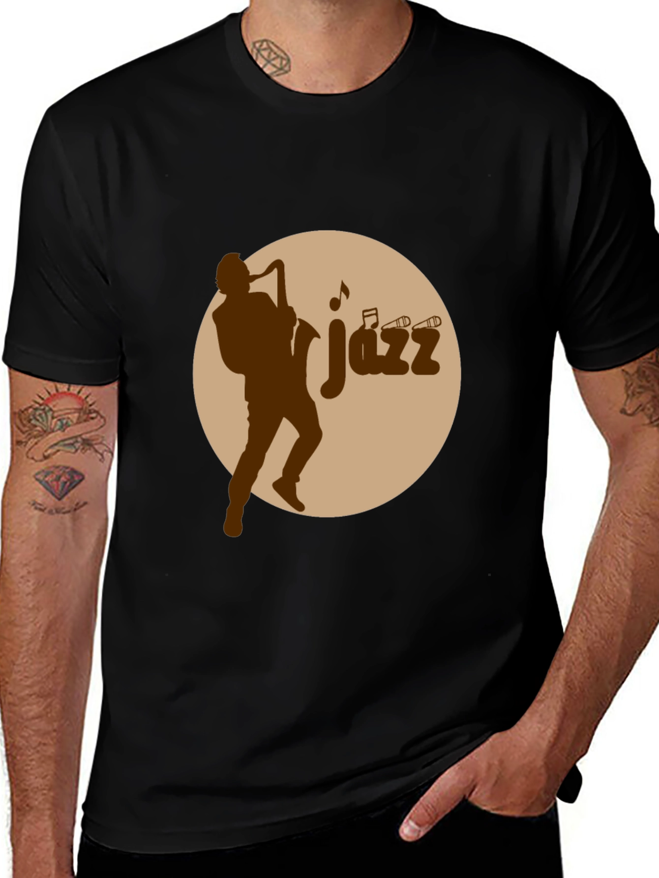 Variant 27 of Jazz Musician Graphic Tee - Black