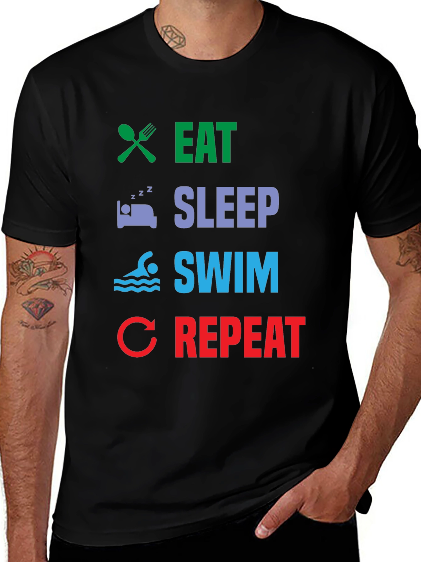 Variant 19 of Eat Sleep Swim Repeat T-Shirt