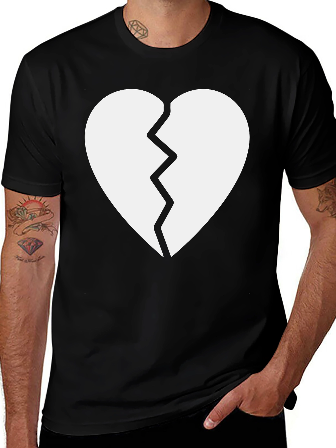 Variant 30 of Broken Heart Graphic Tee - Trendy Casual Wear