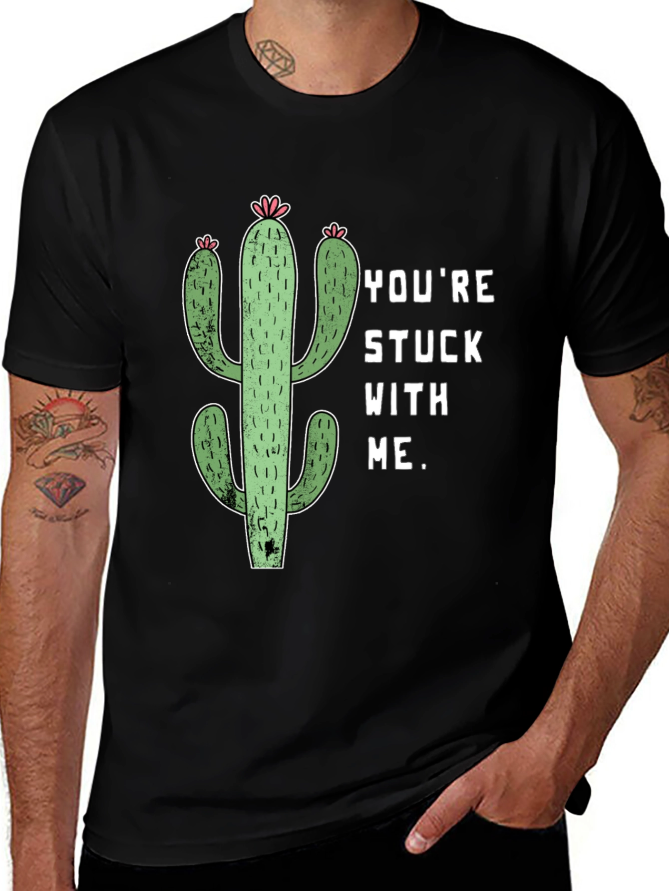Variant 2 of You're Stuck with Me Cactus Graphic Tee