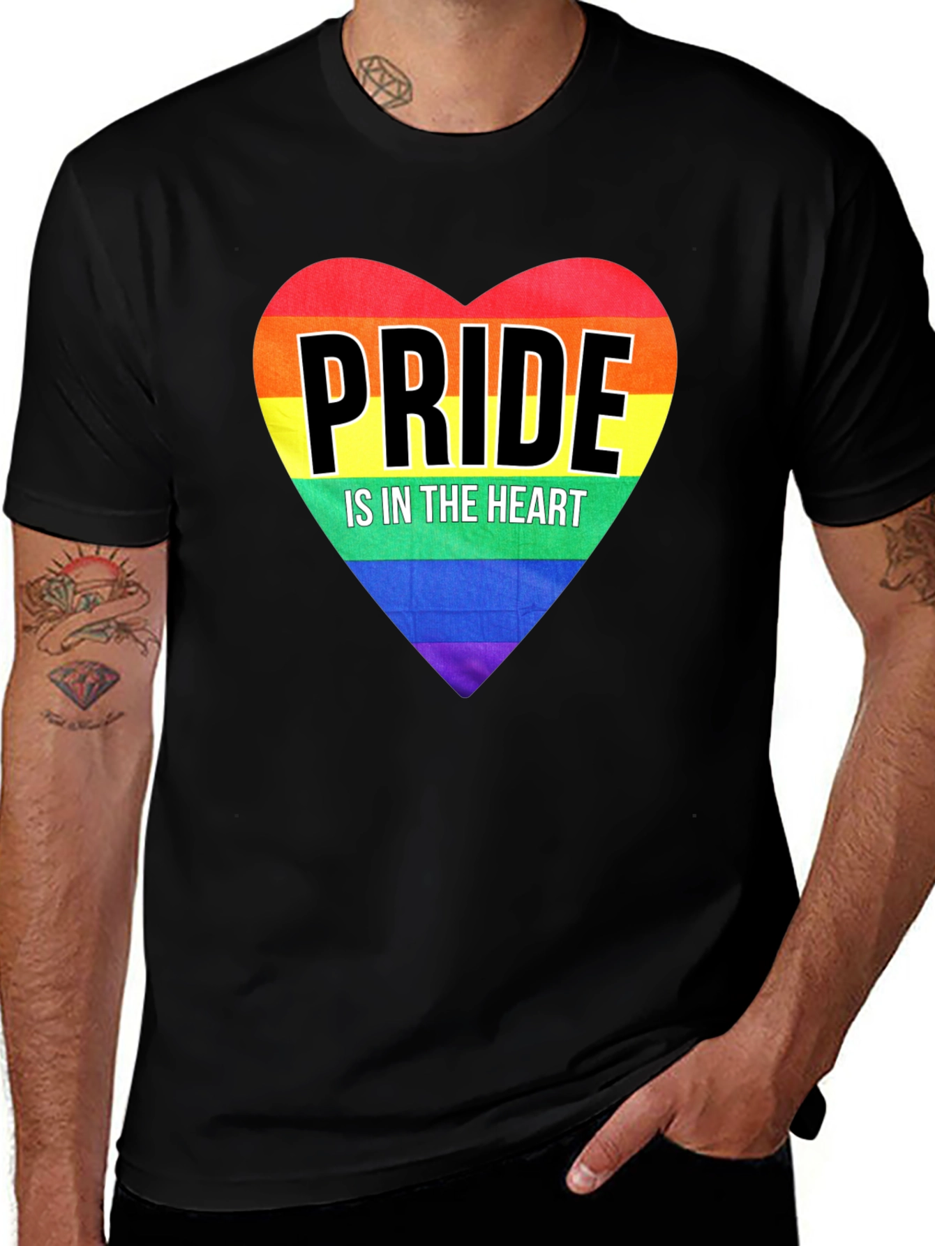 Pride Heart T-Shirt - LGBTQ+ Rainbow Tee