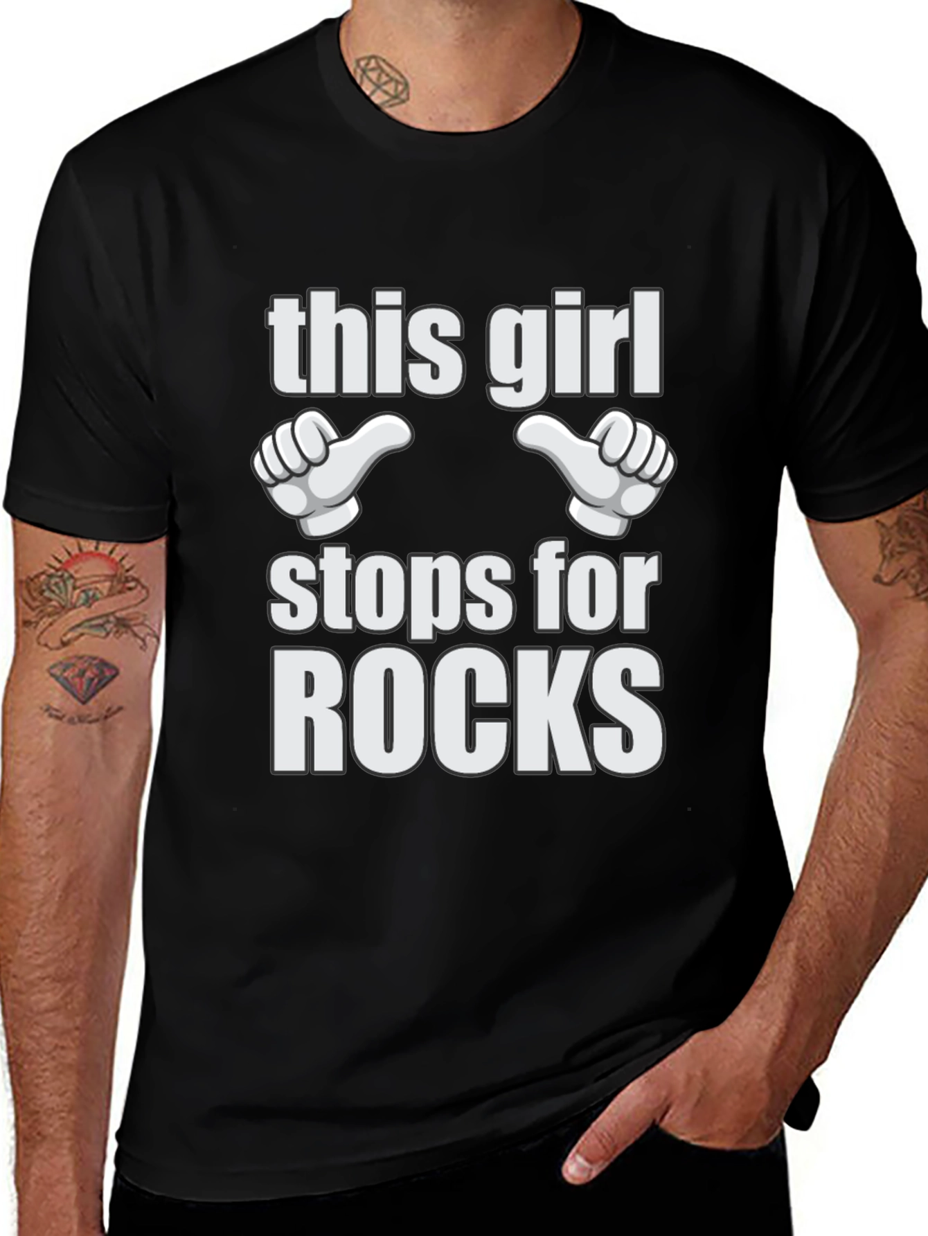 Variant 19 of This Girl Stops for Rocks T-Shirt Funny Rockhounding Tee