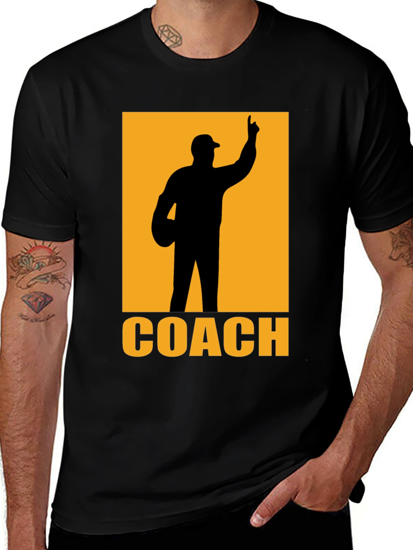 Variant 23 of Coach Graphic T-Shirt - Black Cotton Tee