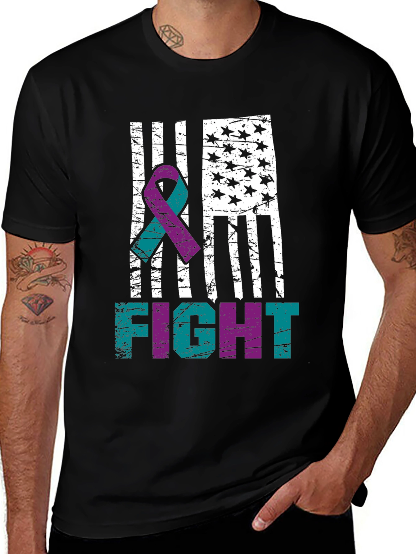 Variant 30 of Fight Suicide Awareness Ribbon Tee
