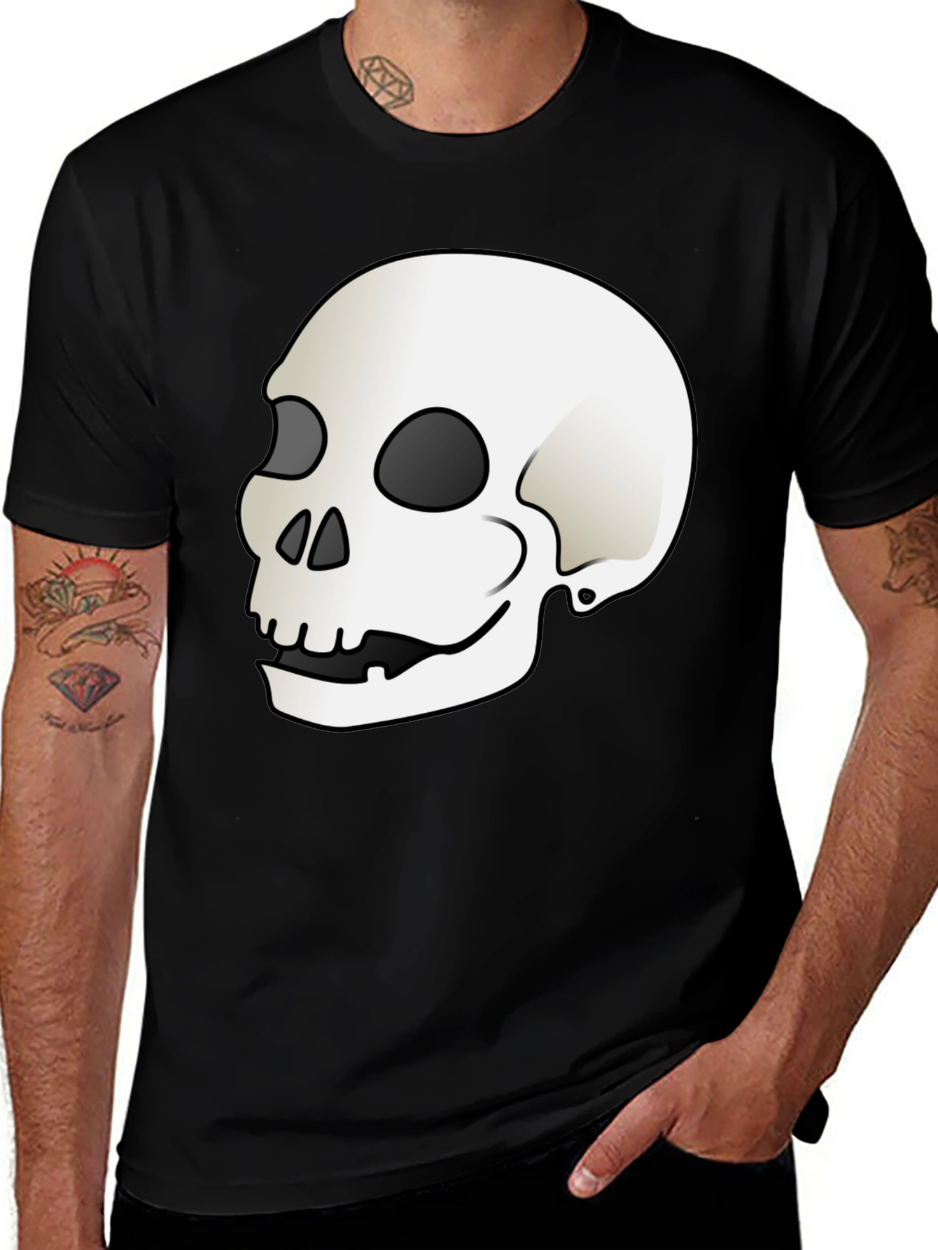 Variant 10 of Skull Graphic Tee - Men's Black T-Shirt