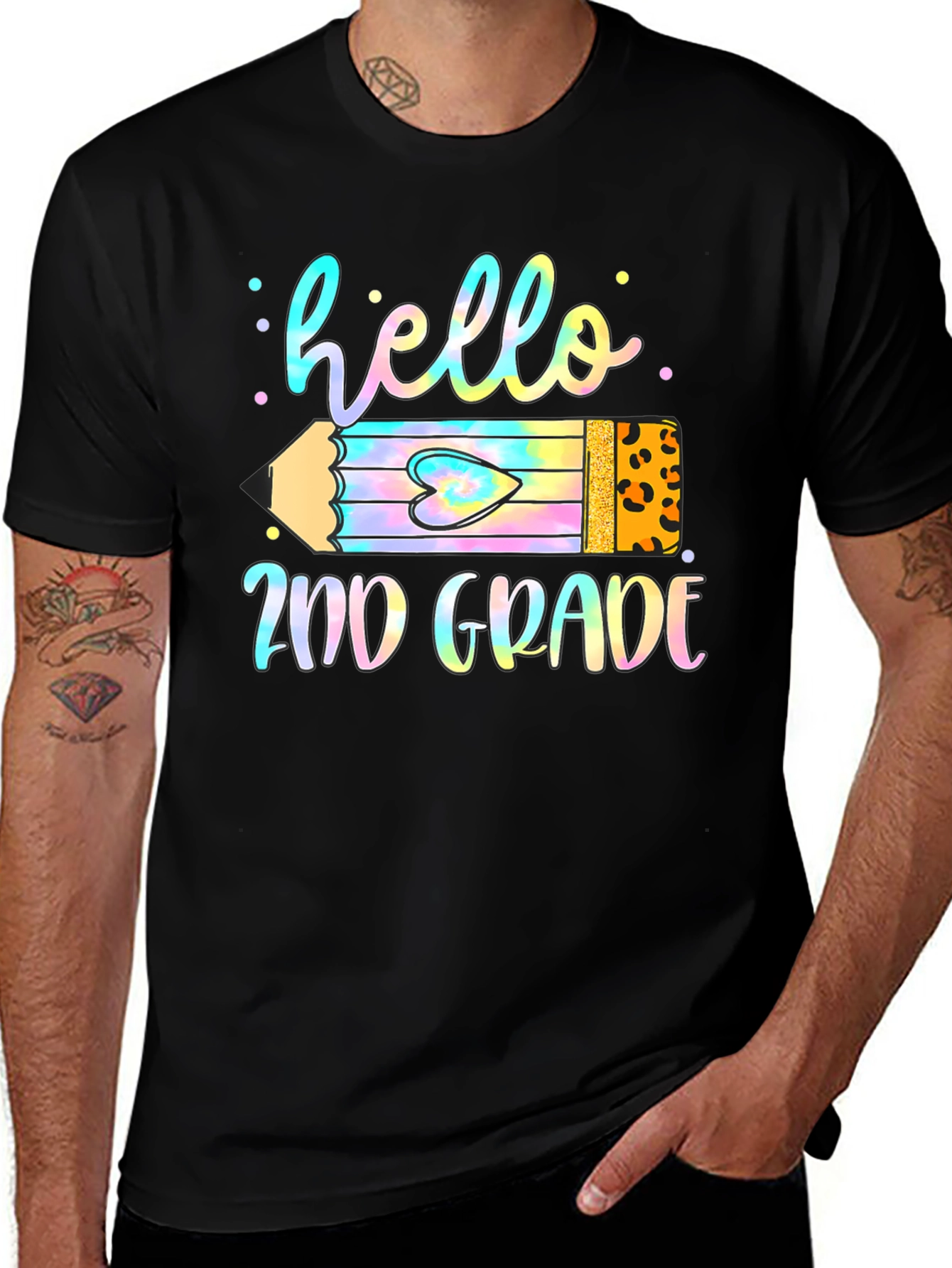 Hello 2nd Grade Teacher T-Shirt Back To School Pencil Tee