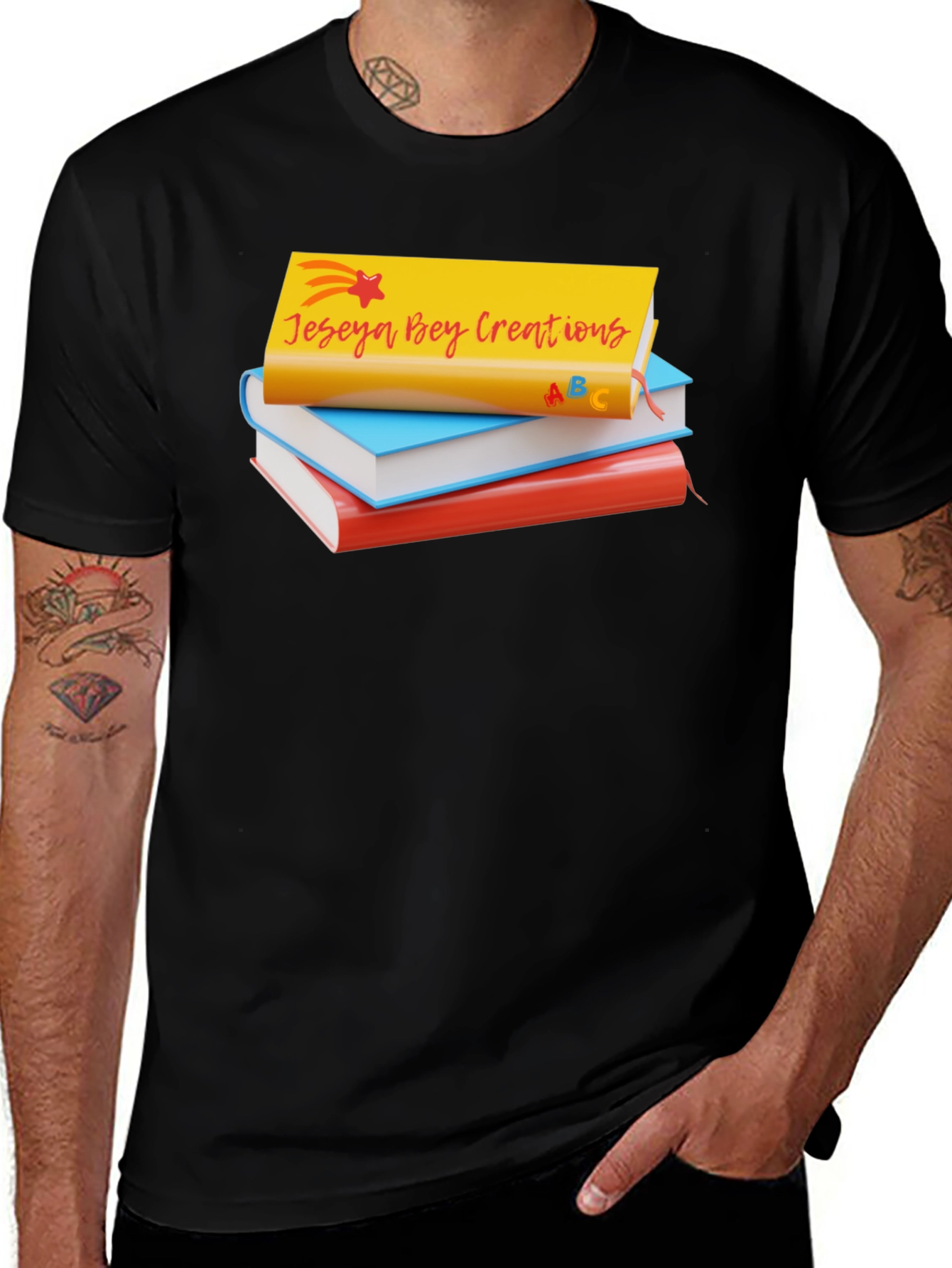 Variant 30 of Jeseya Bey Creations Book Stack T-Shirt