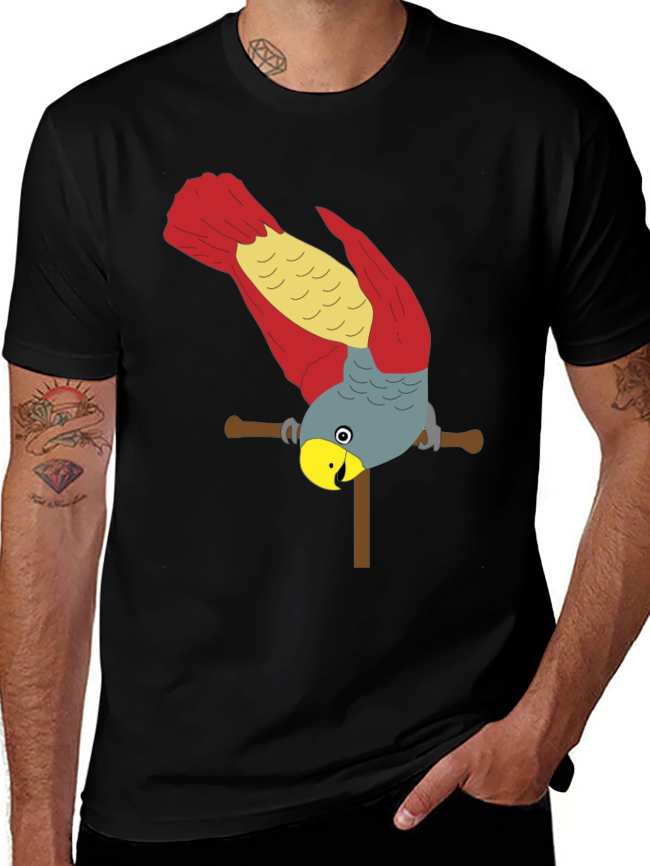 Variant 5 of Parrot Perch T-Shirt - Fun Graphic Tee for Bird Lovers!