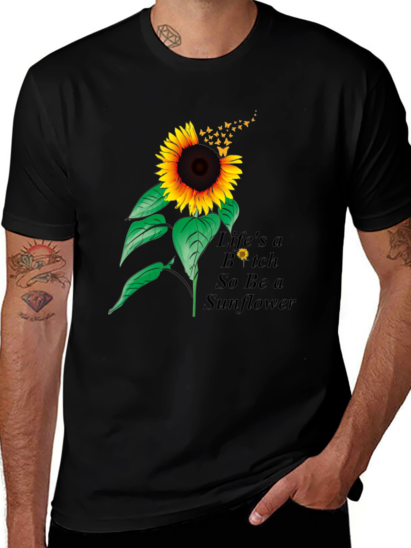 Variant 13 of Life's a B*tch Sunflower Black Graphic Tee