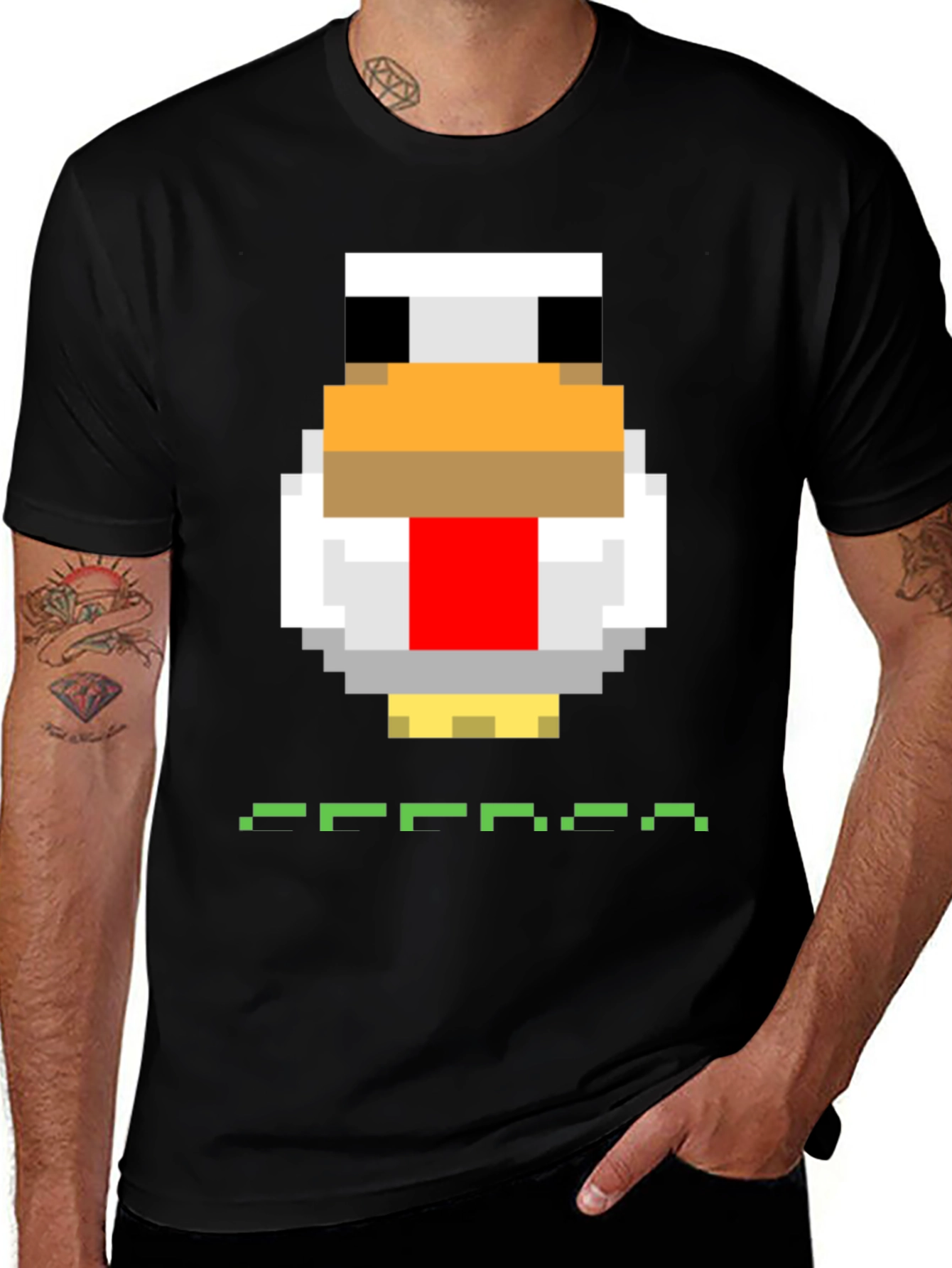 Variant 29 of Pixel Chicken Graphic T-Shirt - Quirky & Fun!
