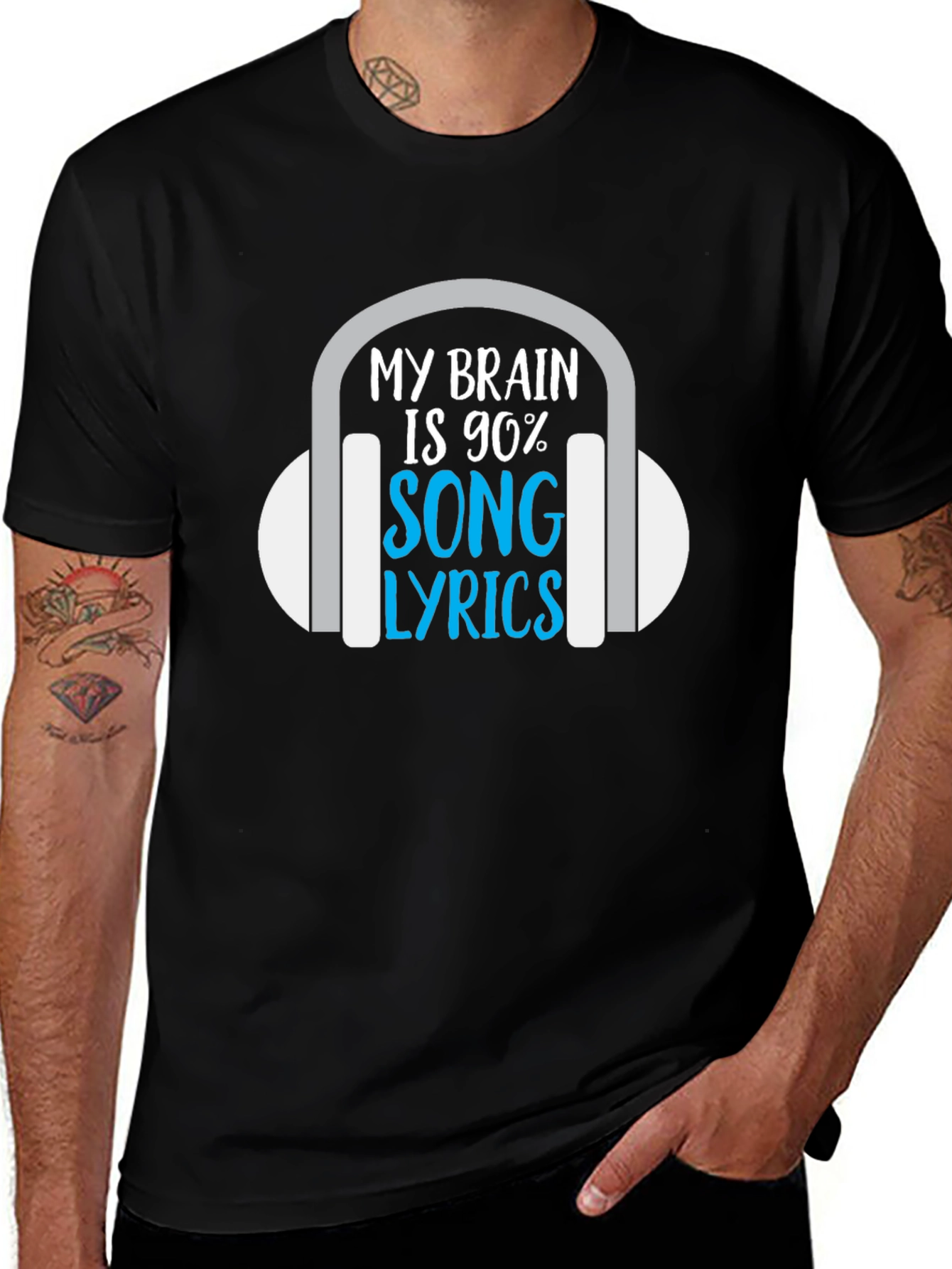 Variant 13 of My Brain Is 90% Song Lyrics Tee - Music Lover T-Shirt