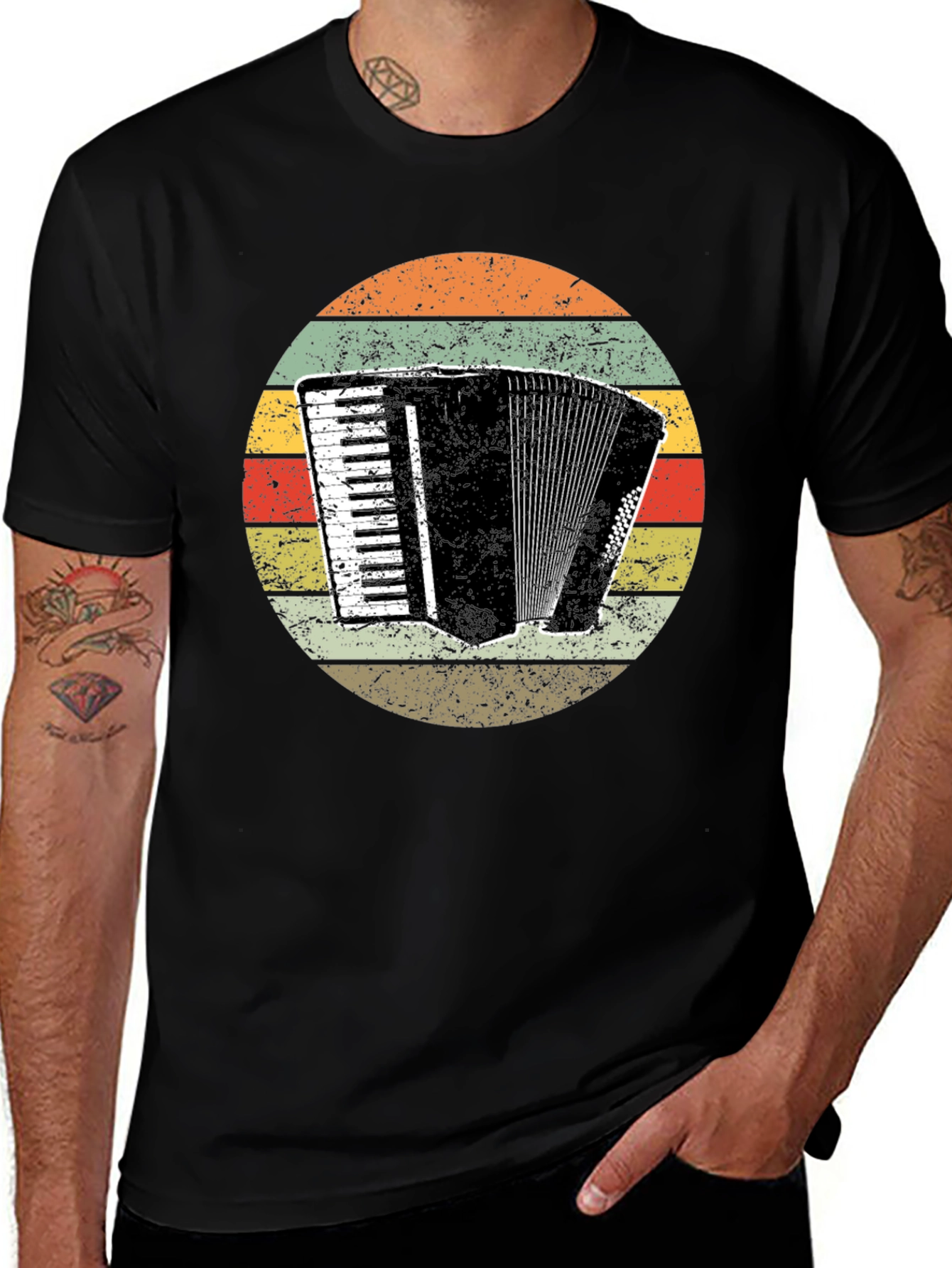 Variant 7 of Vintage Accordion T-Shirt: Retro Music Lover Tee