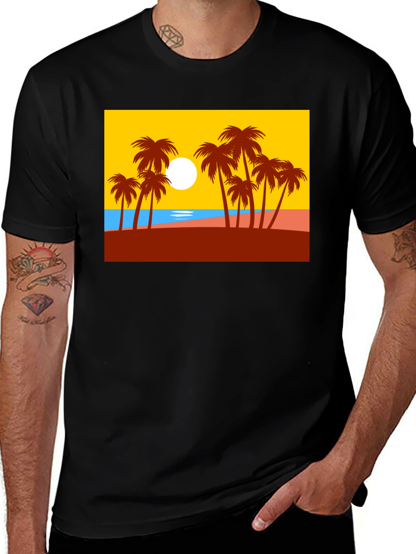 Variant 29 of Palm Tree Graphic T-Shirt - Tropical Beach Design