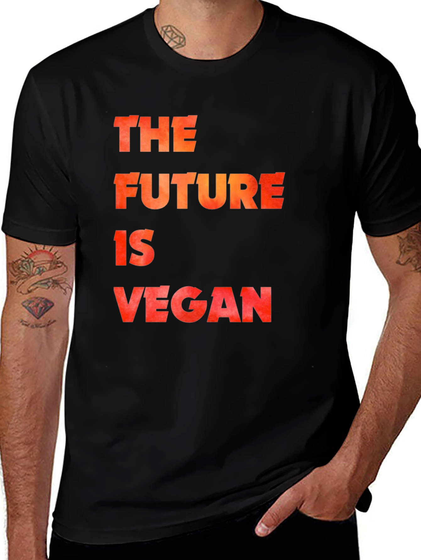The Future is Vegan Black Graphic T-Shirt