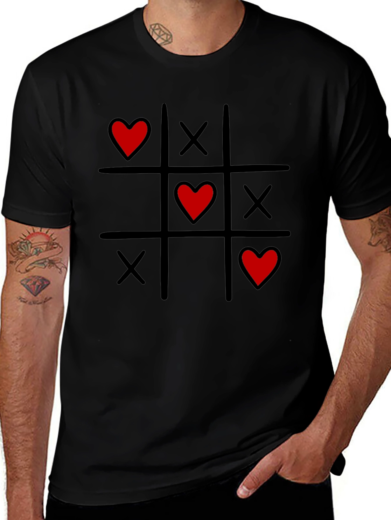Variant 2 of Love Tic-Tac-Toe Graphic Tee