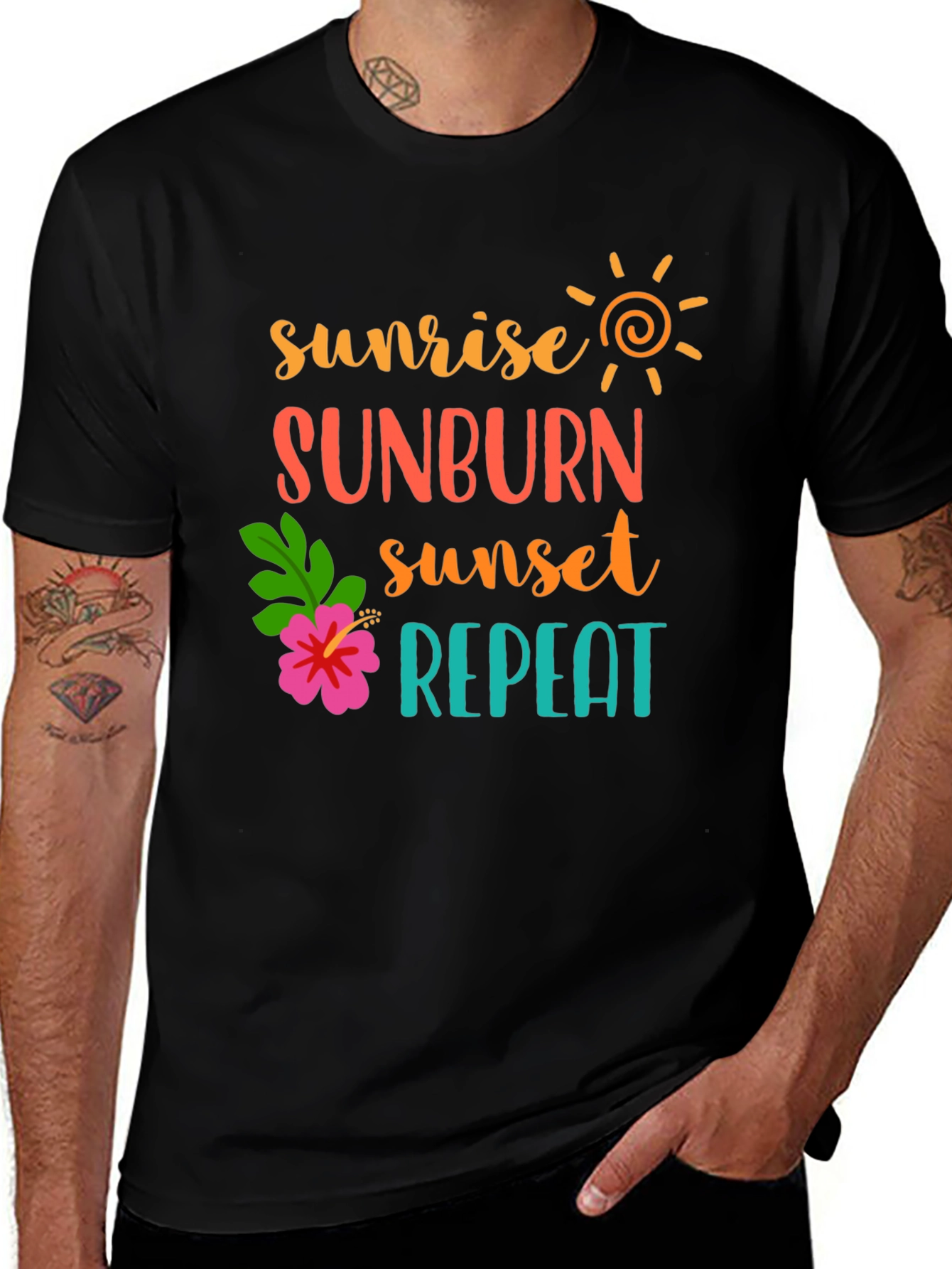 Variant 12 of Sunrise Sunburn Sunset Repeat Graphic Tee