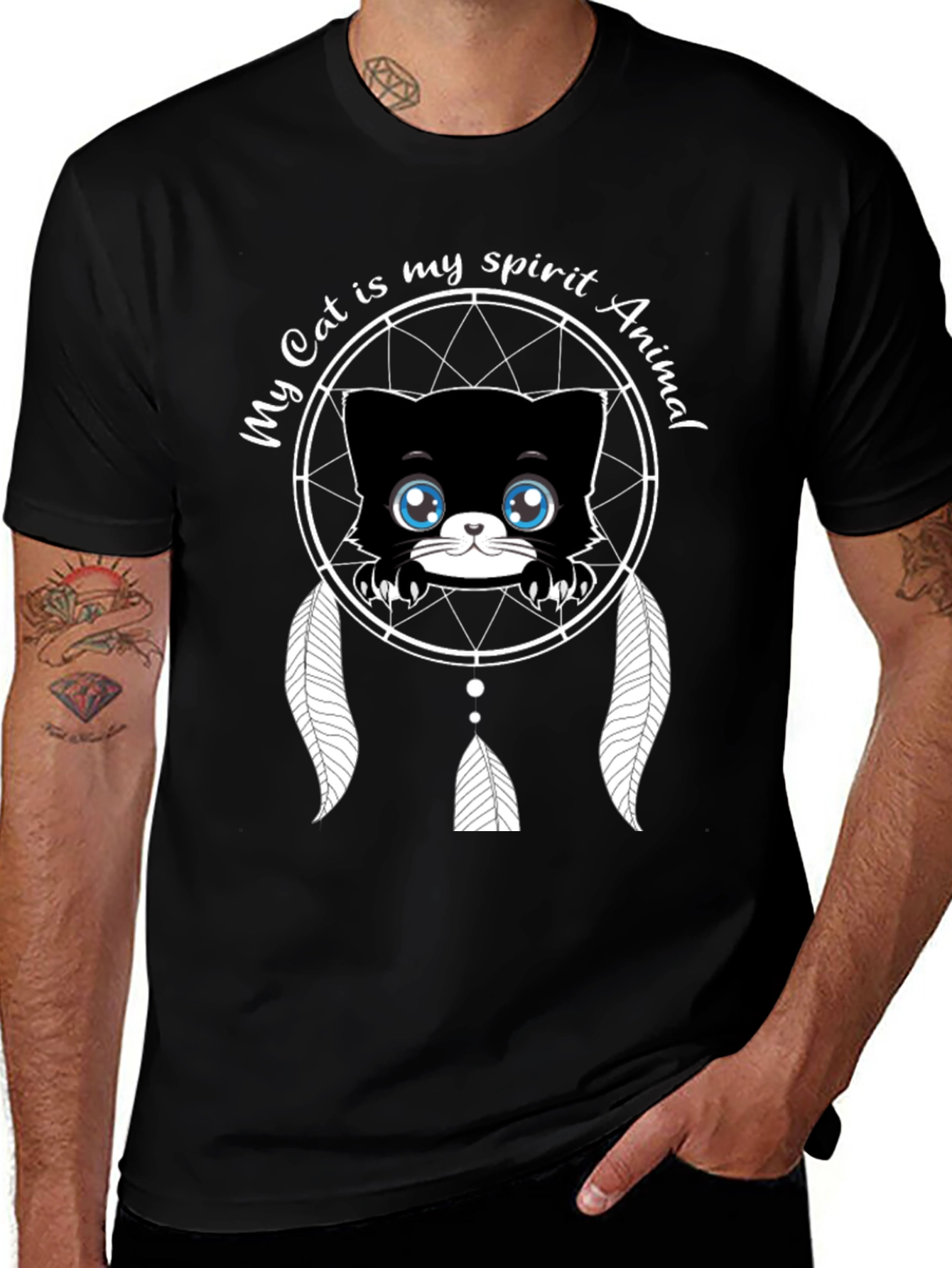 Variant 28 of Cat Spirit Animal Dreamcatcher T-Shirt