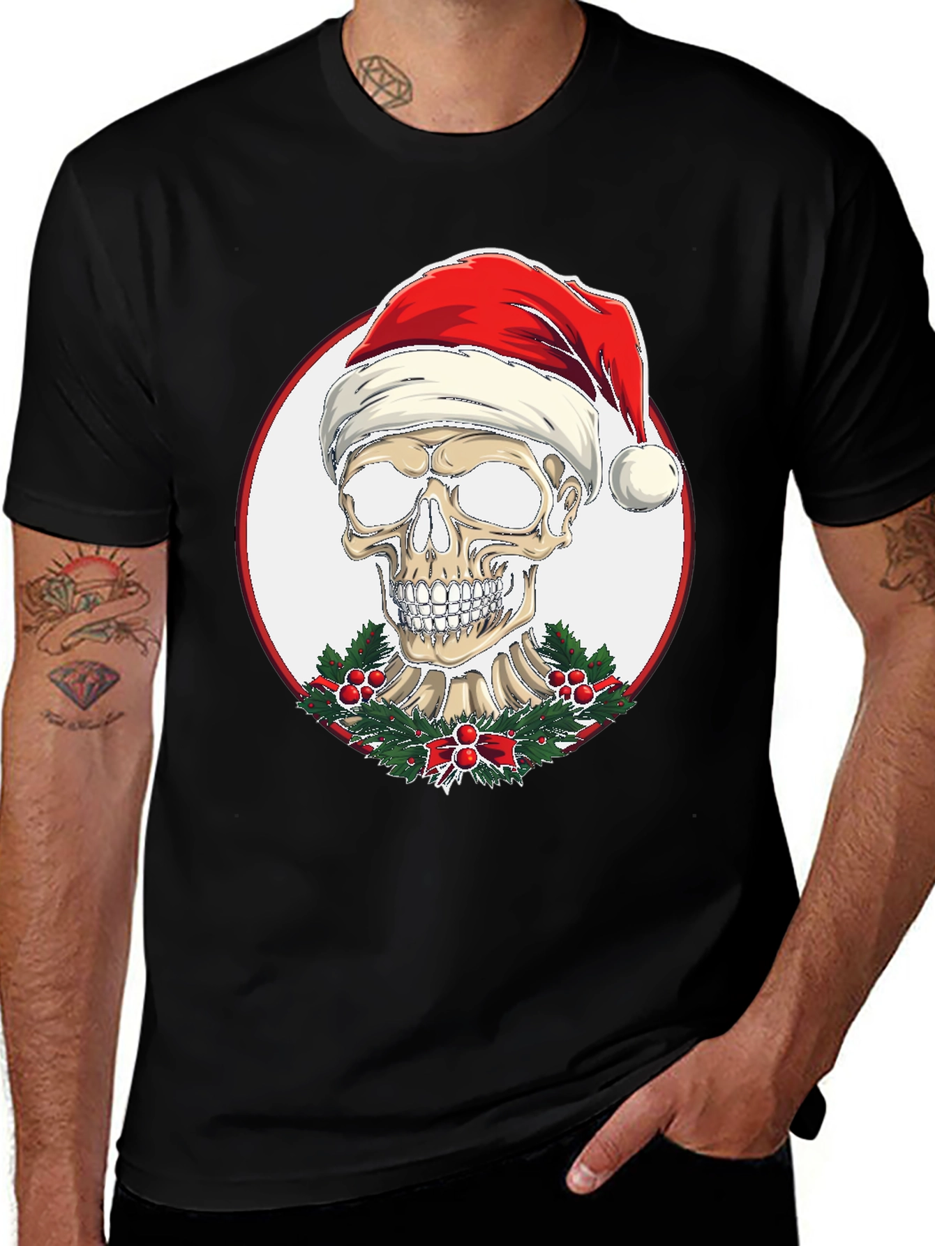 Variant 23 of Skull Santa Hat T-Shirt