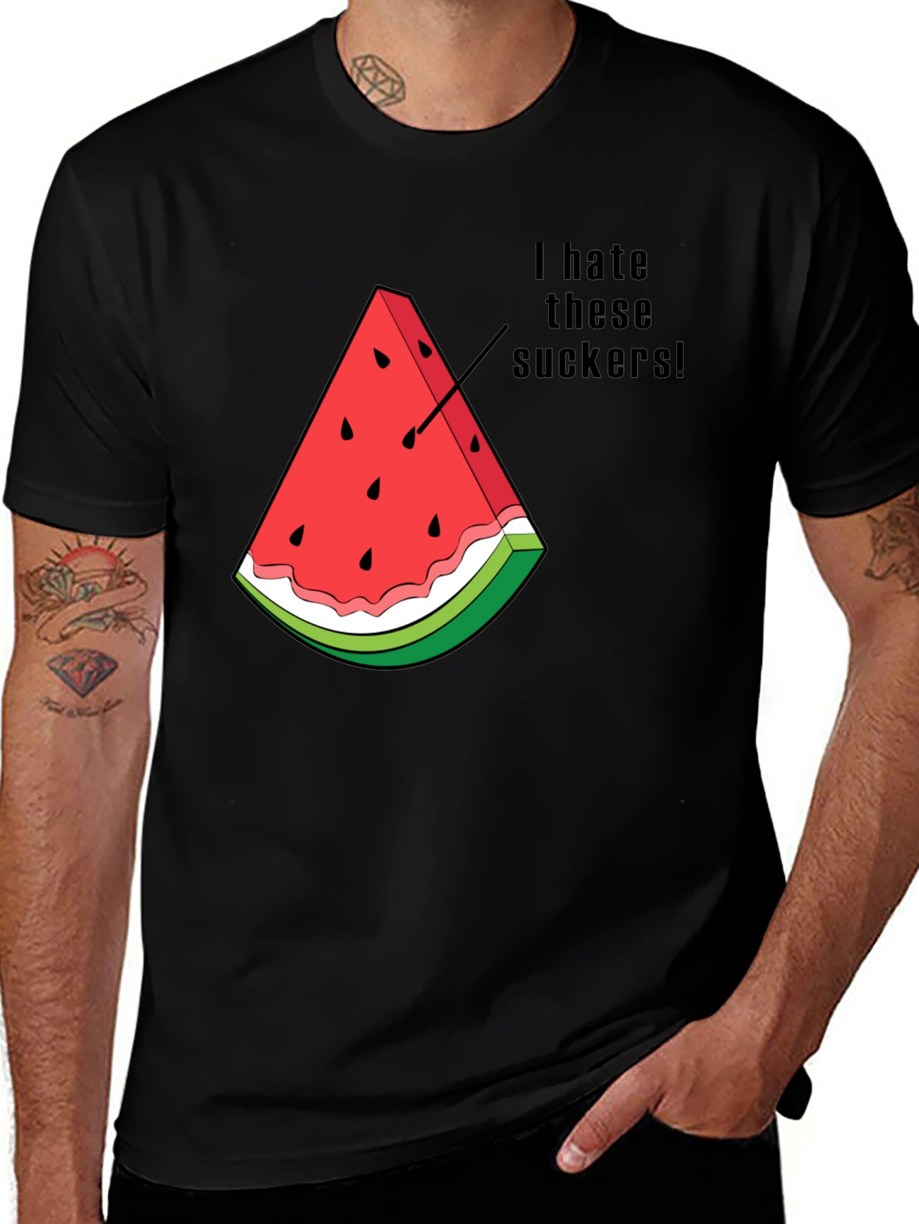 Variant 18 of I Hate These Suckers Watermelon Graphic T-Shirt