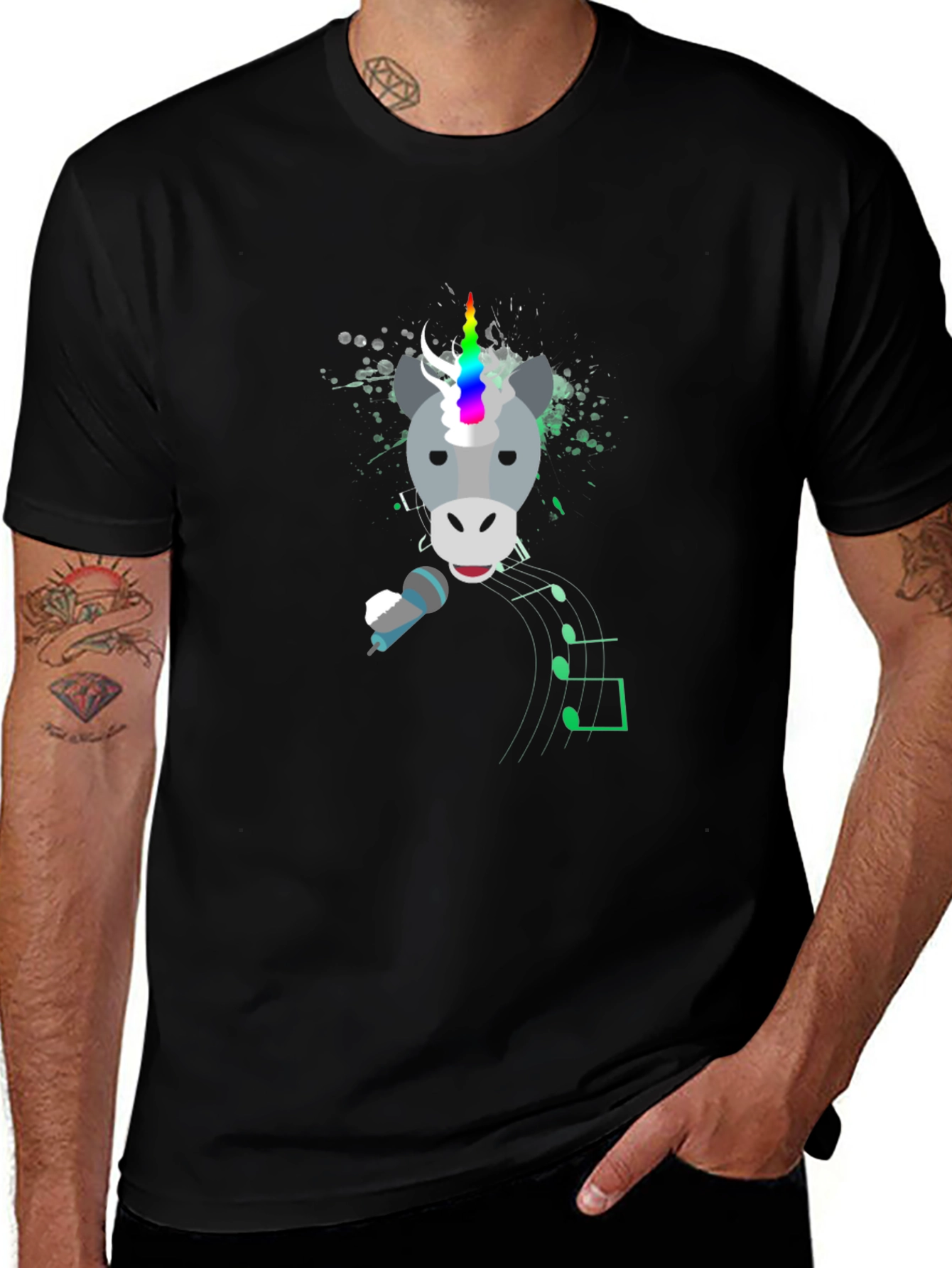 Variant 24 of Unicorn Singer Graphic Tee - Trendy Music Lover Shirt