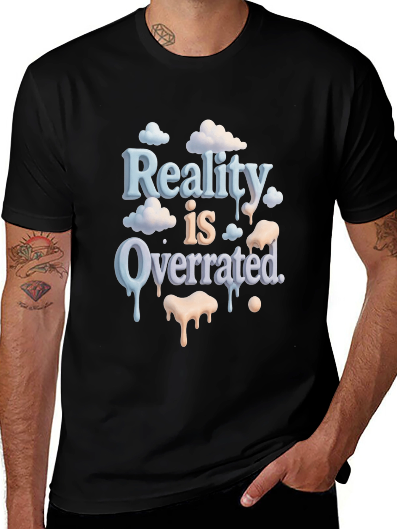 Reality is Overrated Graphic T-Shirt - Trendy Black Tee