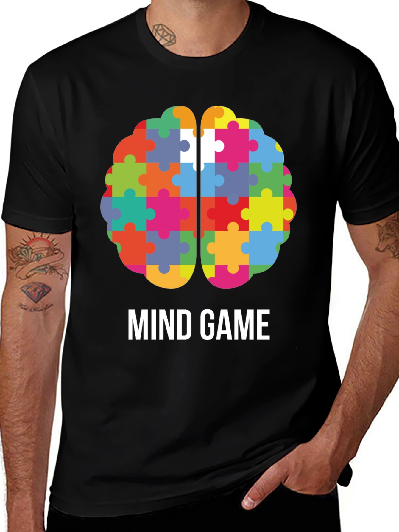 Variant 10 of Mind Game Puzzle Brain T-Shirt
