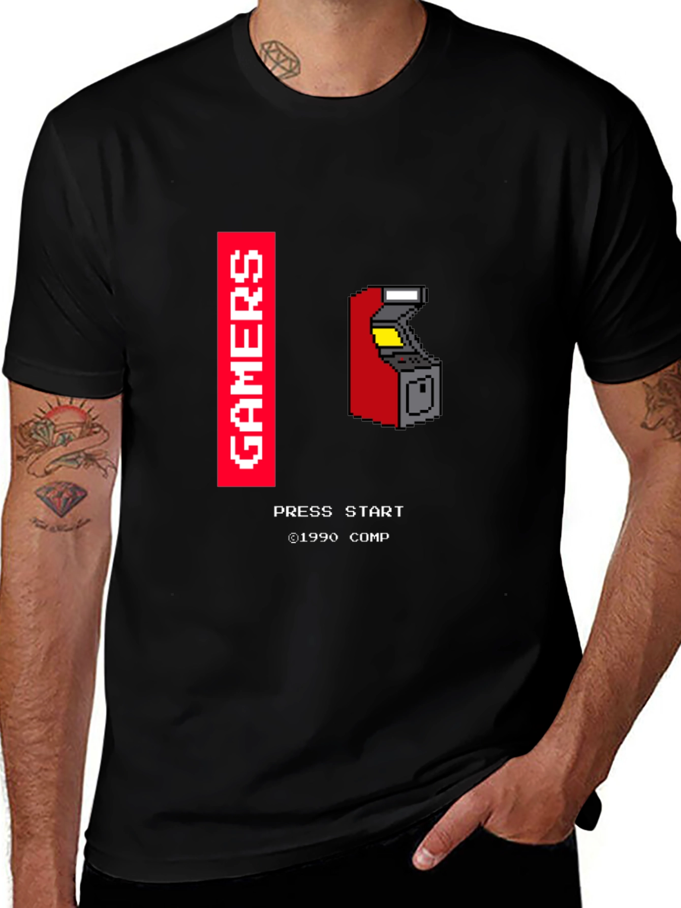 Variant 11 of Retro Gamers 1990 Tee - Press Start! Pixel Art Shirt