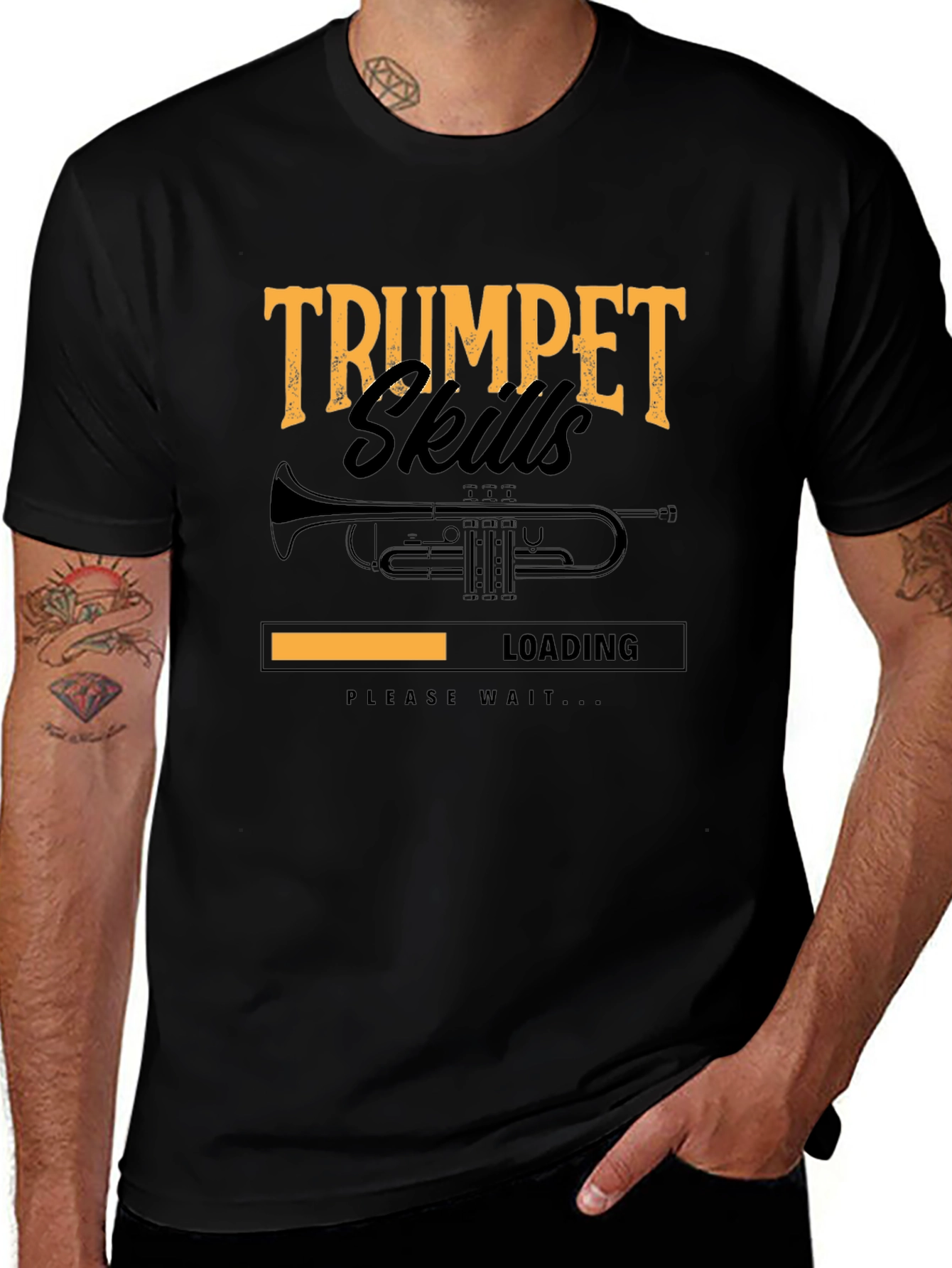 Variant 22 of Trumpet Skills Loading Graphic T-Shirt