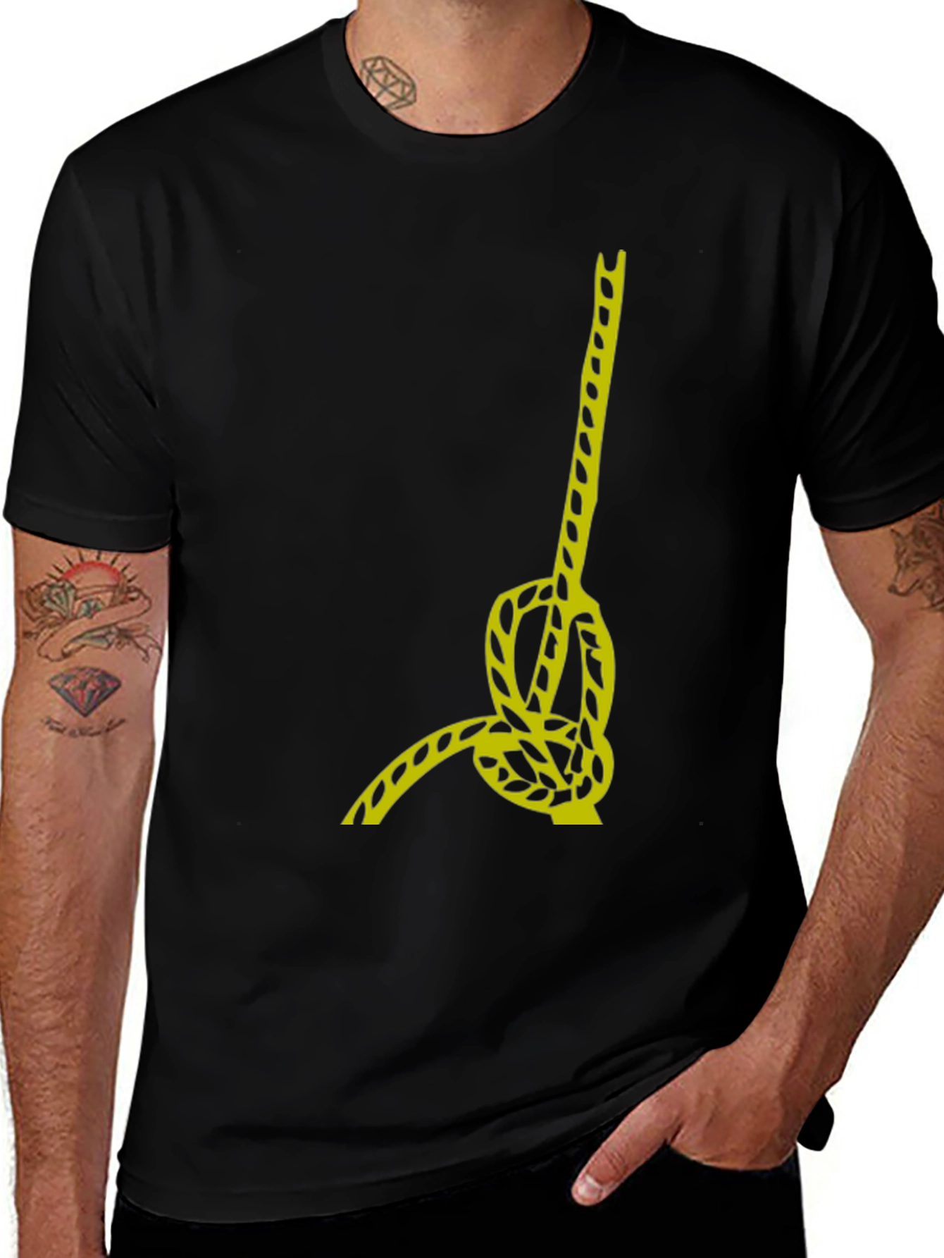 Variant 20 of Knot Graphic Tee - Black Cotton T-Shirt