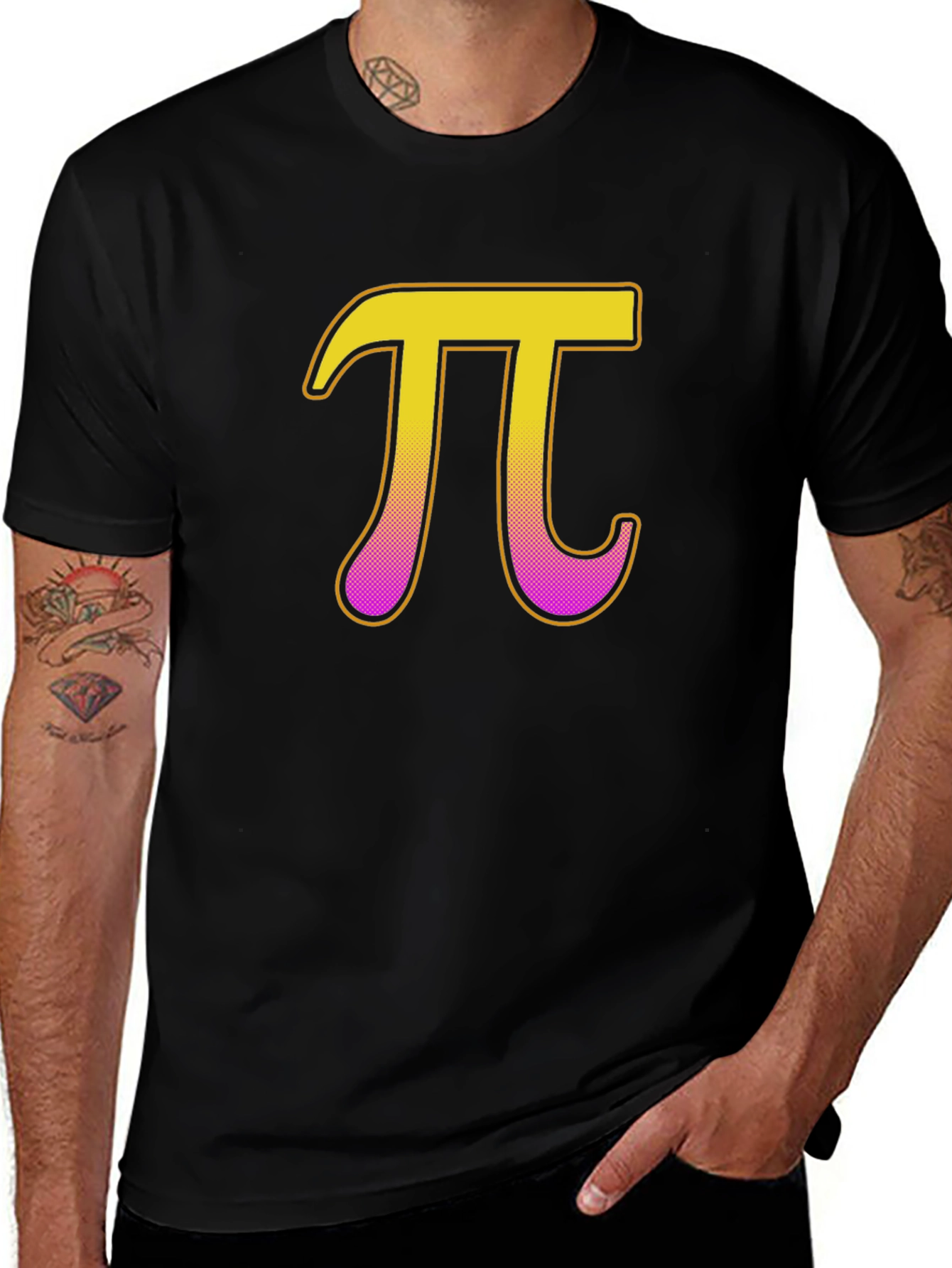 Pi Symbol Graphic T-Shirt - Black