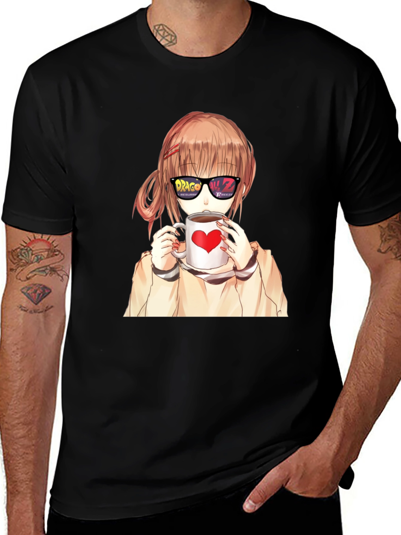 Variant 29 of Anime Girl Heart Mug Graphic Tee