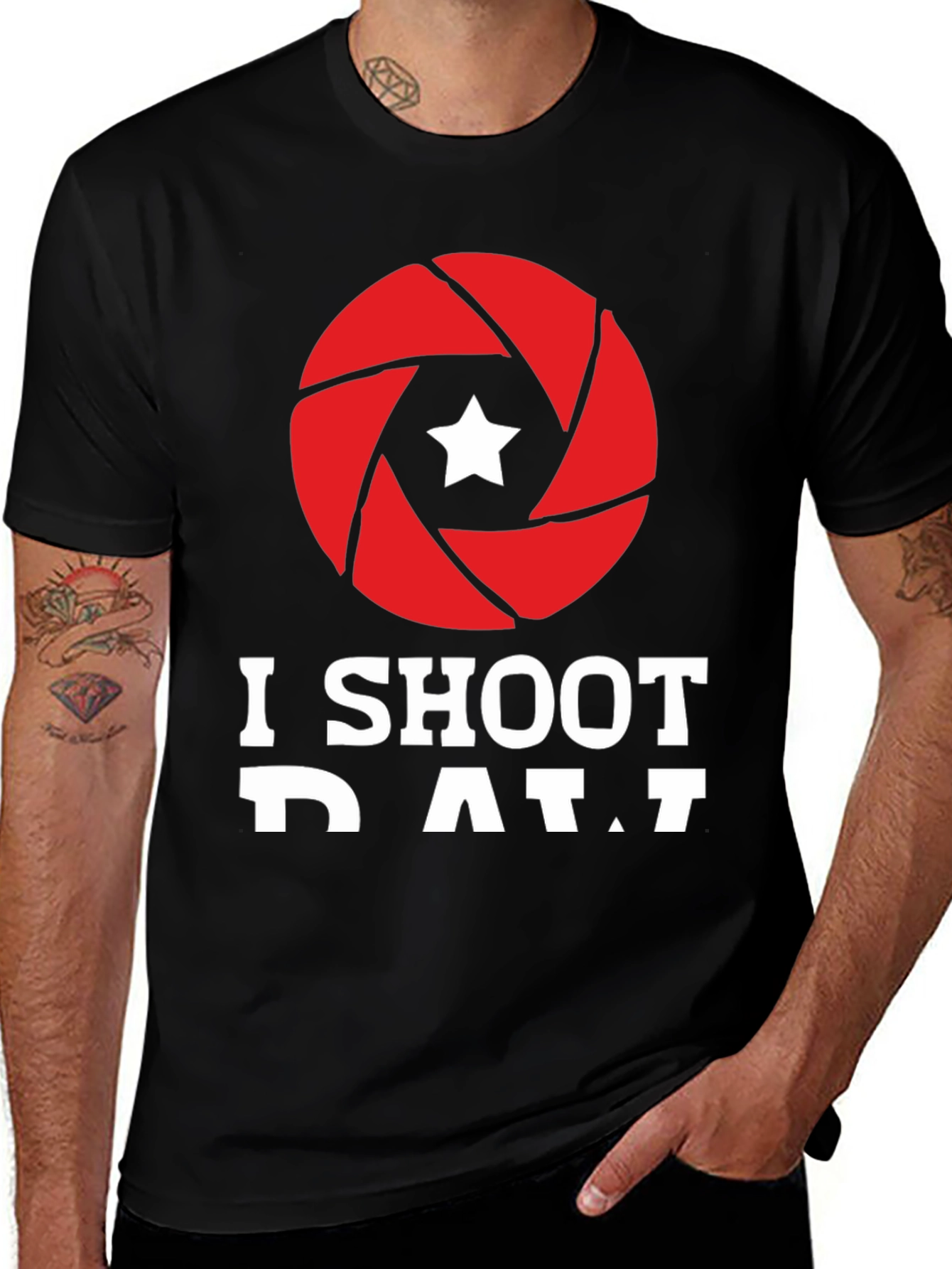 Variant 11 of I Shoot RAW Camera Aperture Graphic Tee