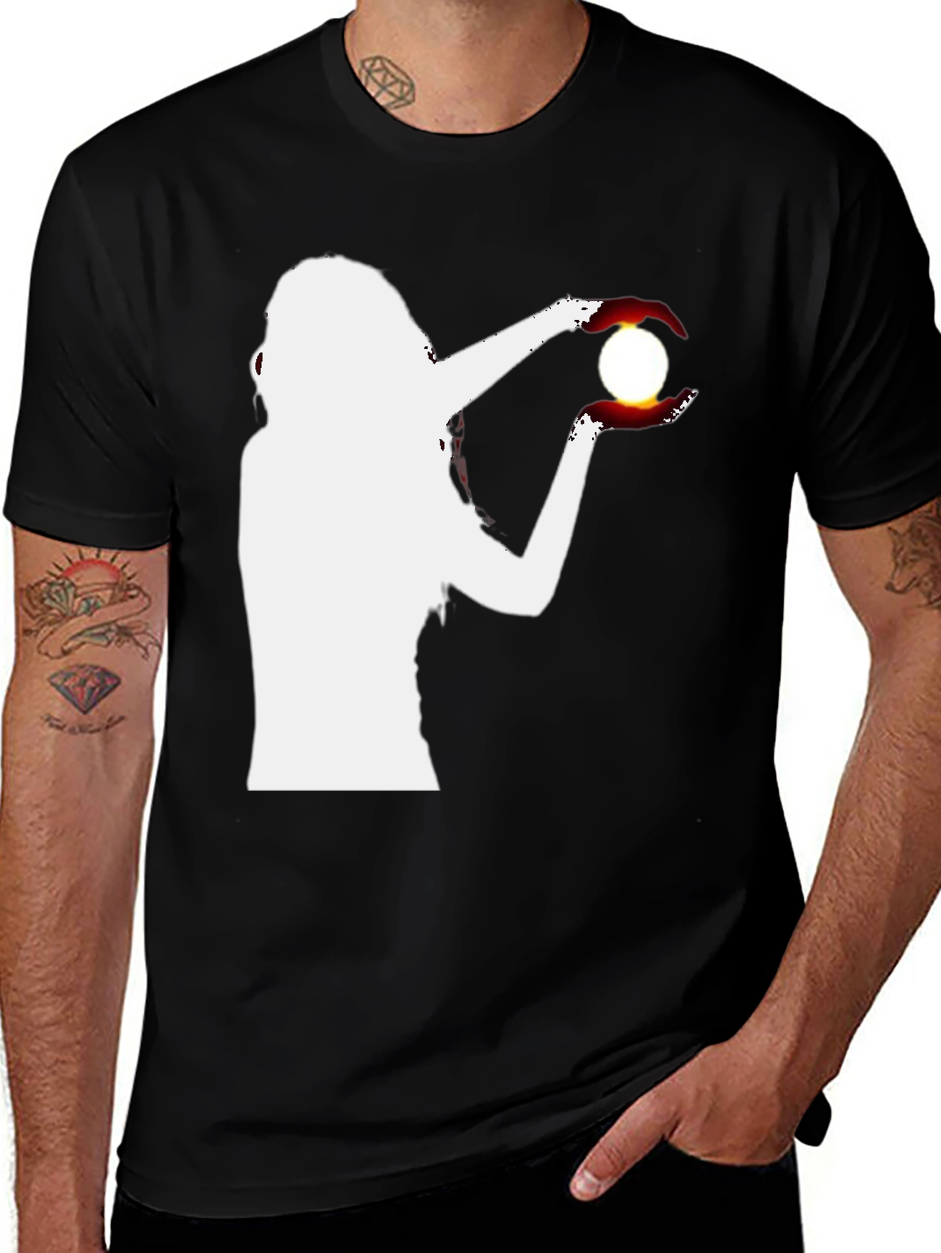 Variant 28 of Eclipse Silhouette Graphic Tee - Black