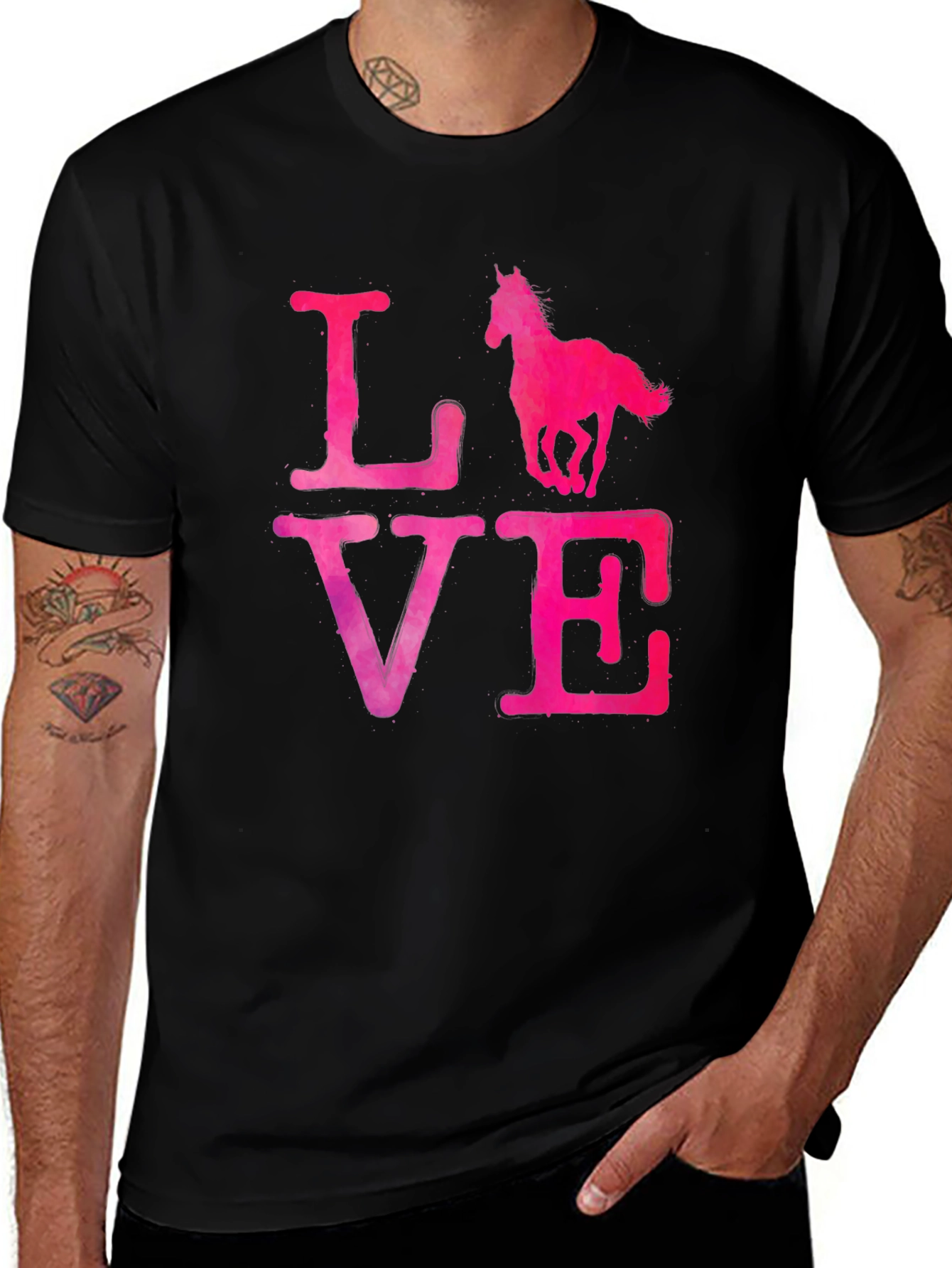 Variant 7 of Love Horse T-Shirt - Black