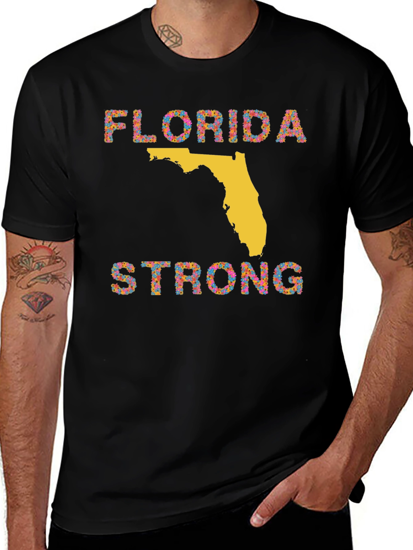 Variant 25 of Florida Strong Graphic T-Shirt - Black