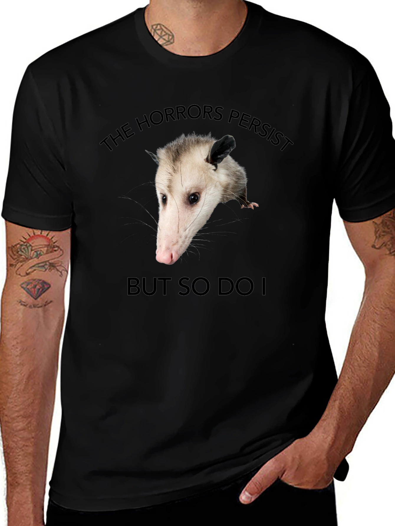 Variant 23 of The Horrors Persist Opossum T-Shirt