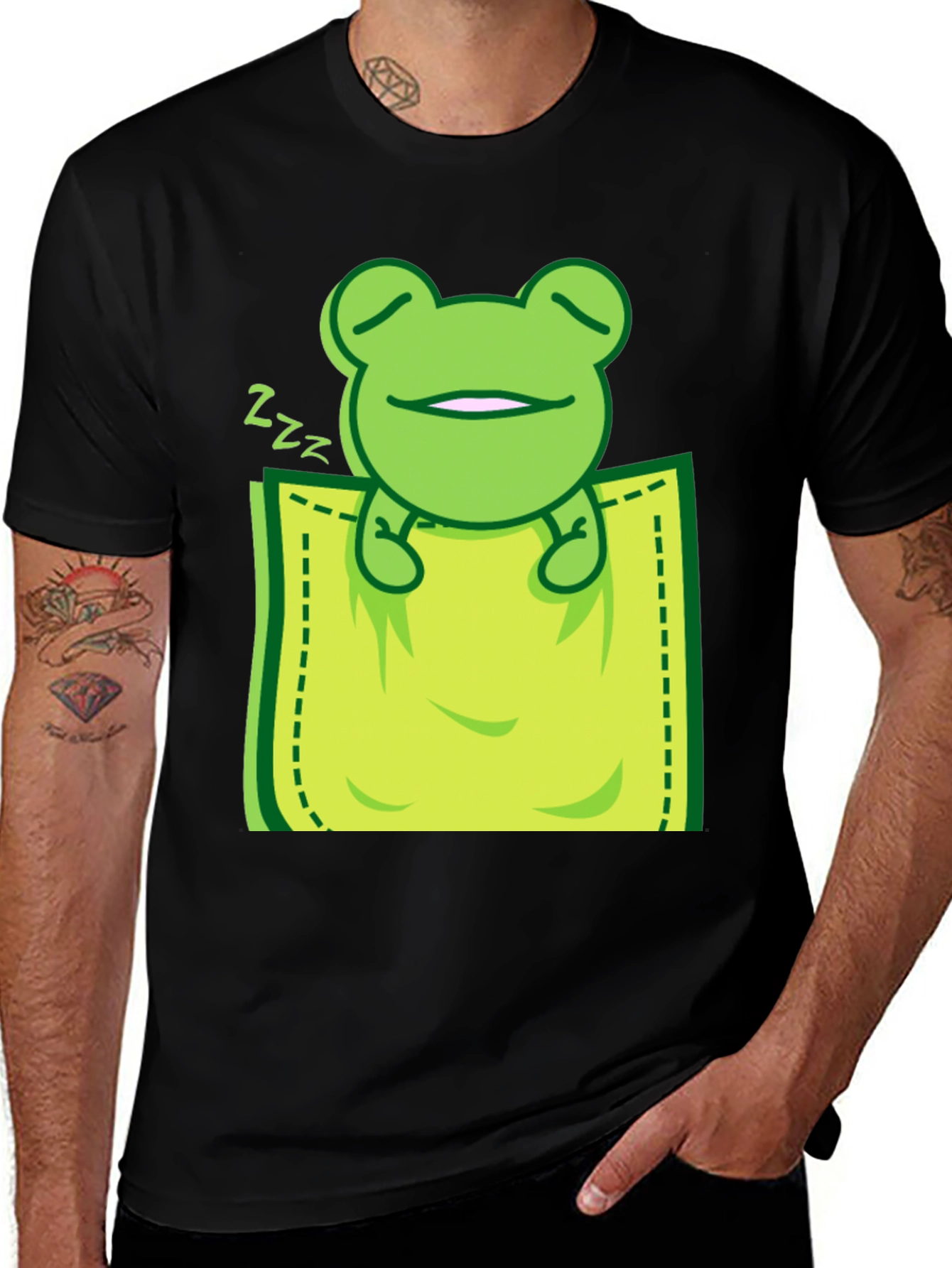 Variant 13 of Sleeping Frog Pocket T-Shirt - Cute & Comfy