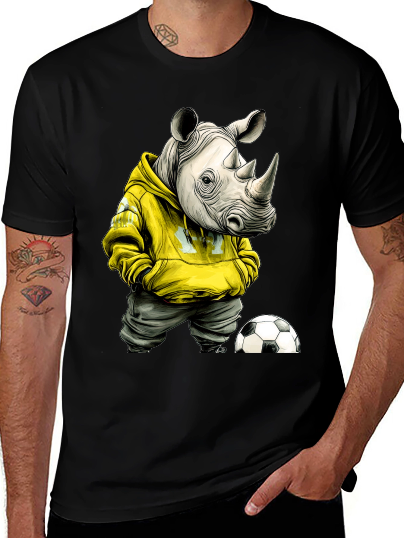 Variant 16 of Rhino Soccer Fan Graphic T-Shirt