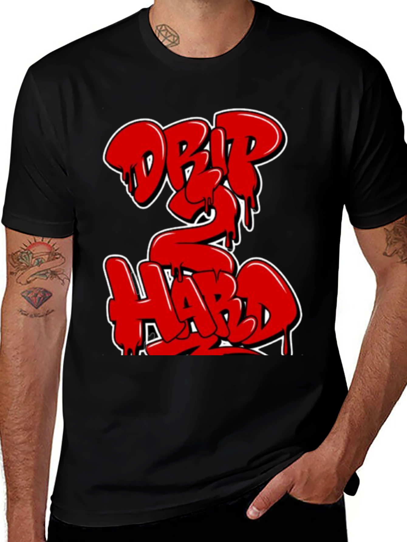 Variant 11 of Drip 2 Hard Graphic Tee - Black